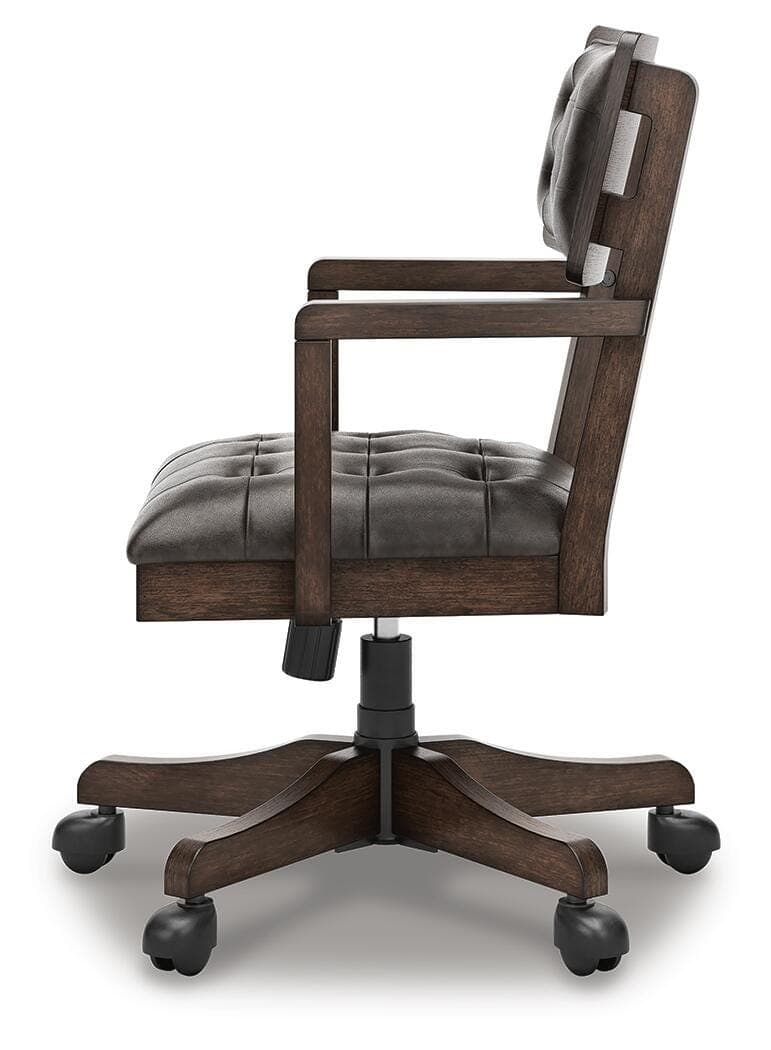 Breckington Home Office Desk Chair — Brown/Beige — view 7