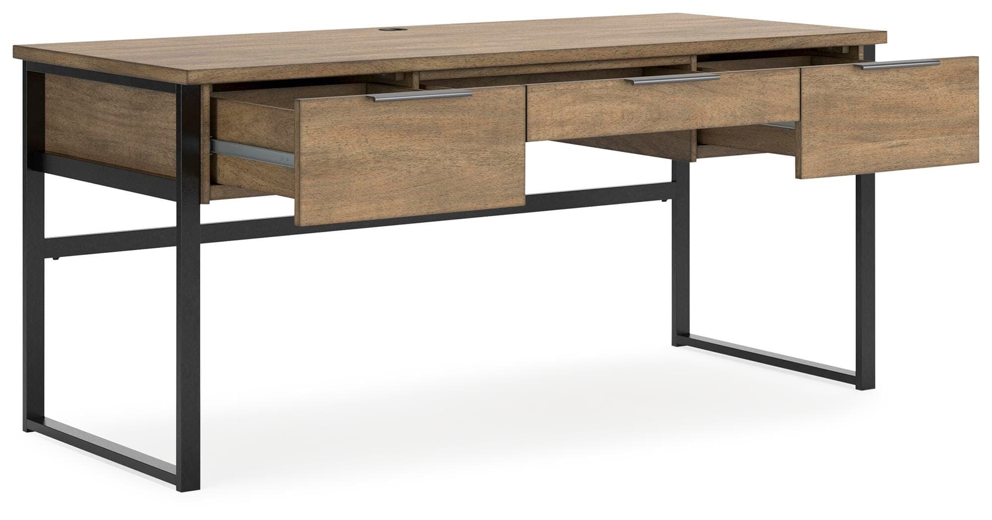 Montia 67" Home Office Desk — Black/Gray;Brown/Beige — view 4