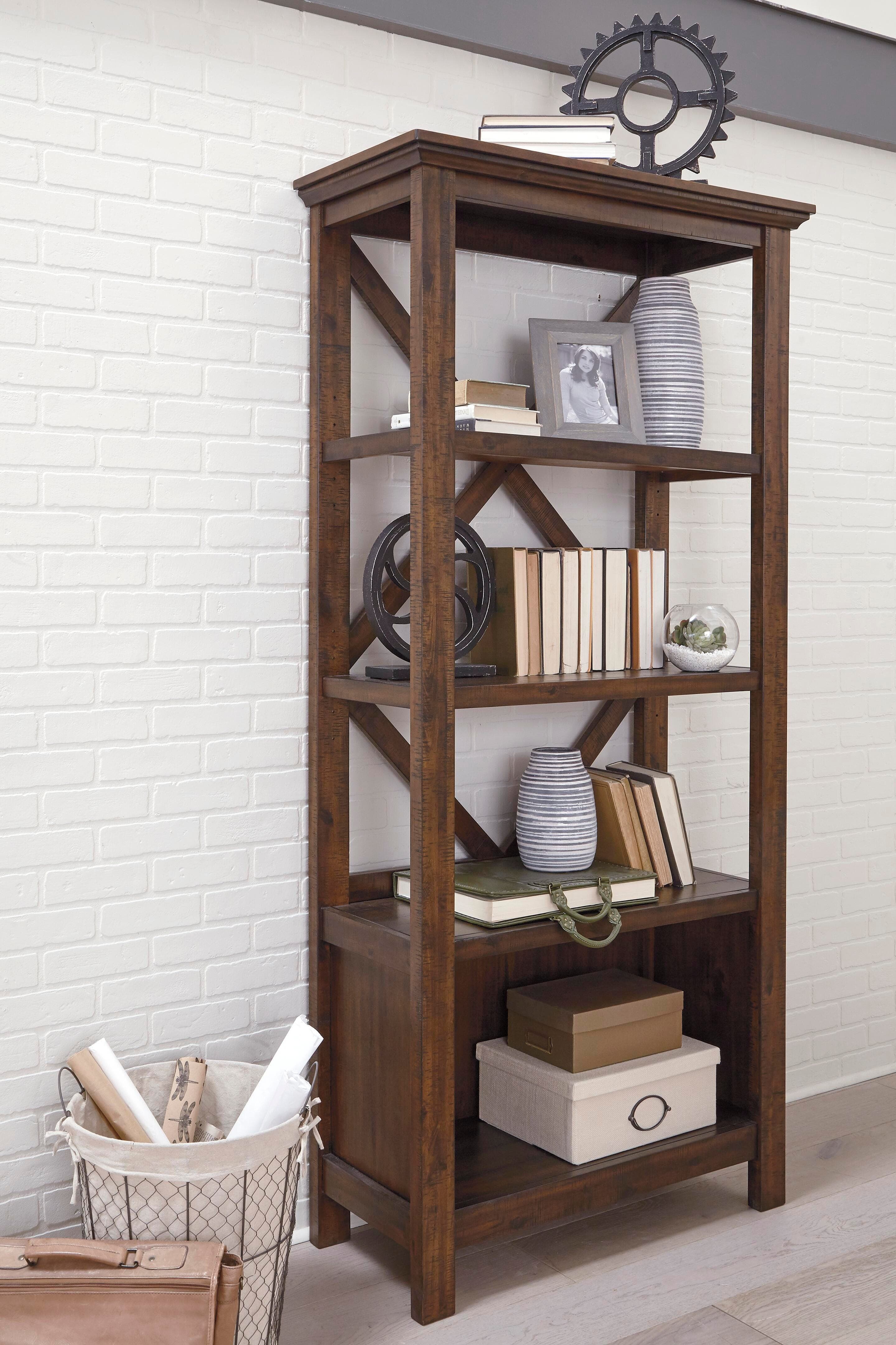 Baldridge 75" Bookcase — Brown/Beige — view 2