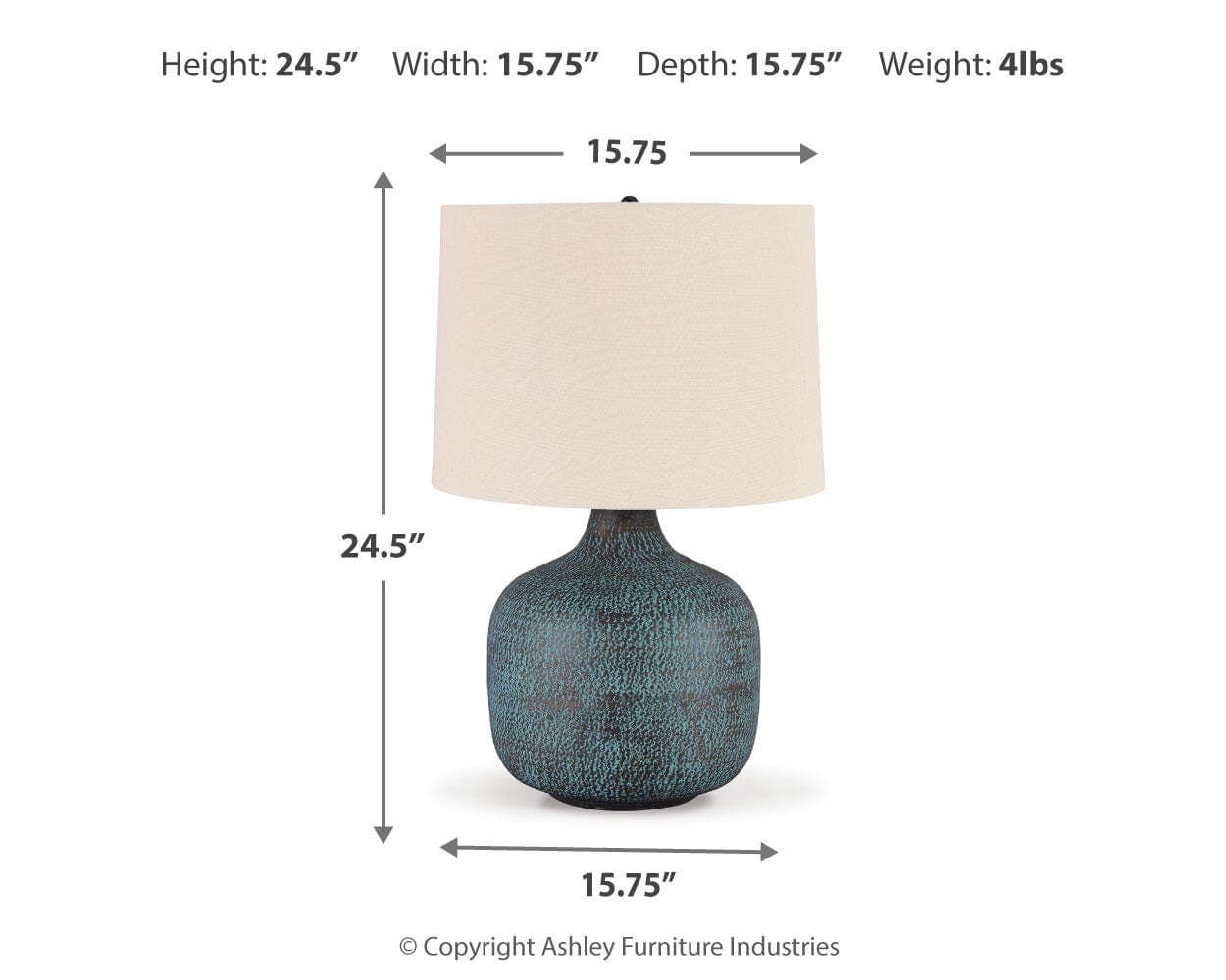 Malthace Table Lamp — Blue;Brown/Beige — view 4