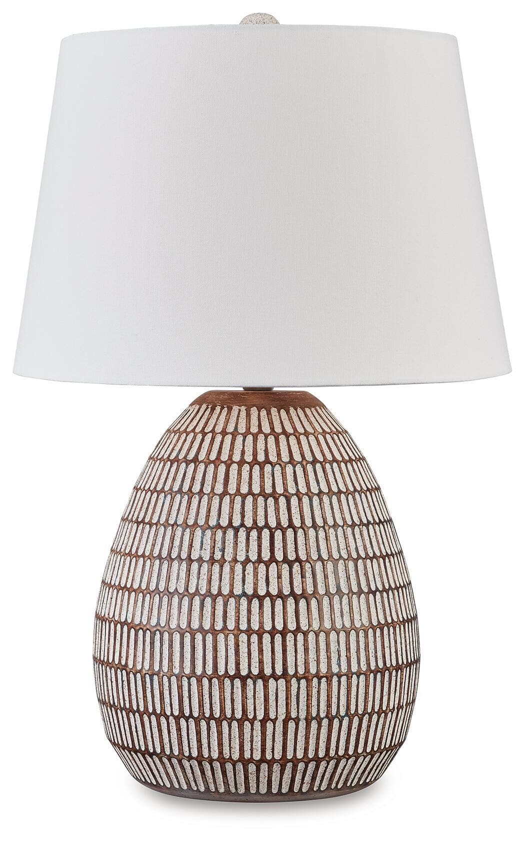 Darrich Table Lamp — White;Brown/Beige — Middletown Furniture, Middletown OH