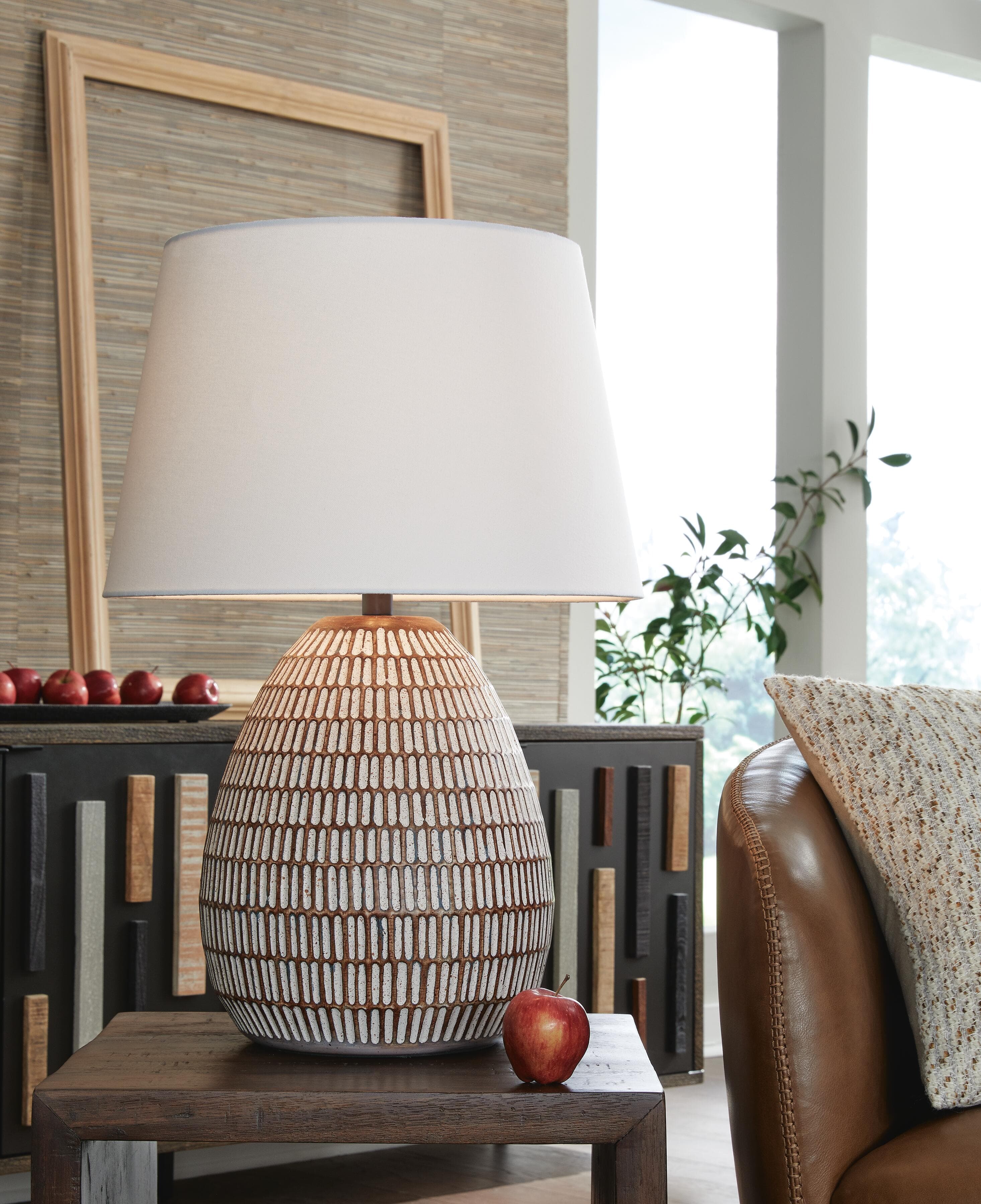 Darrich Table Lamp — White;Brown/Beige — view 2