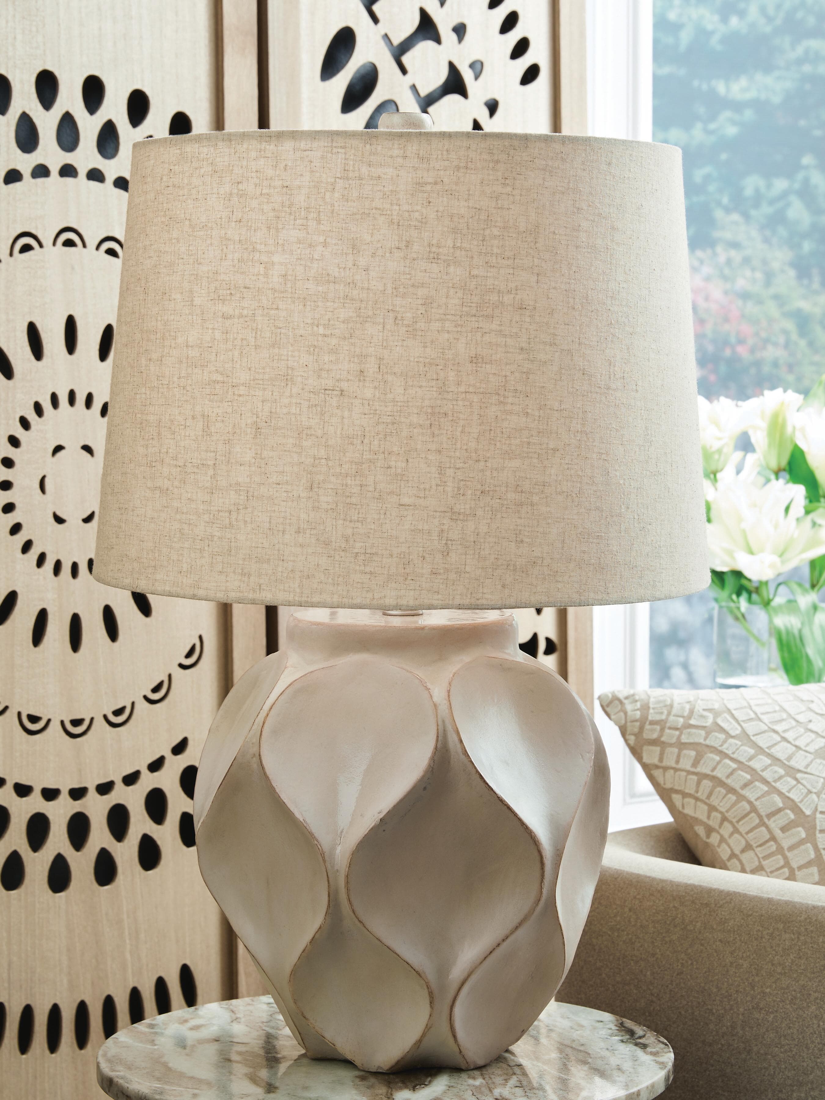 Edselham Table Lamp — Distressed Cream — view 2