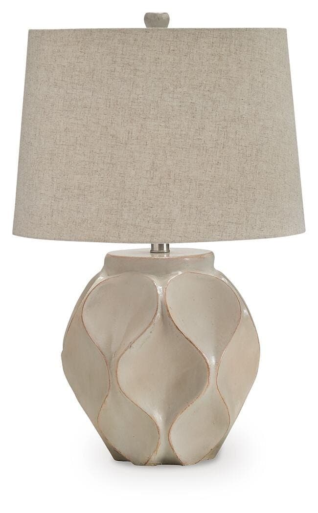 Edselham Table Lamp — Distressed Cream — Middletown Furniture, Middletown OH