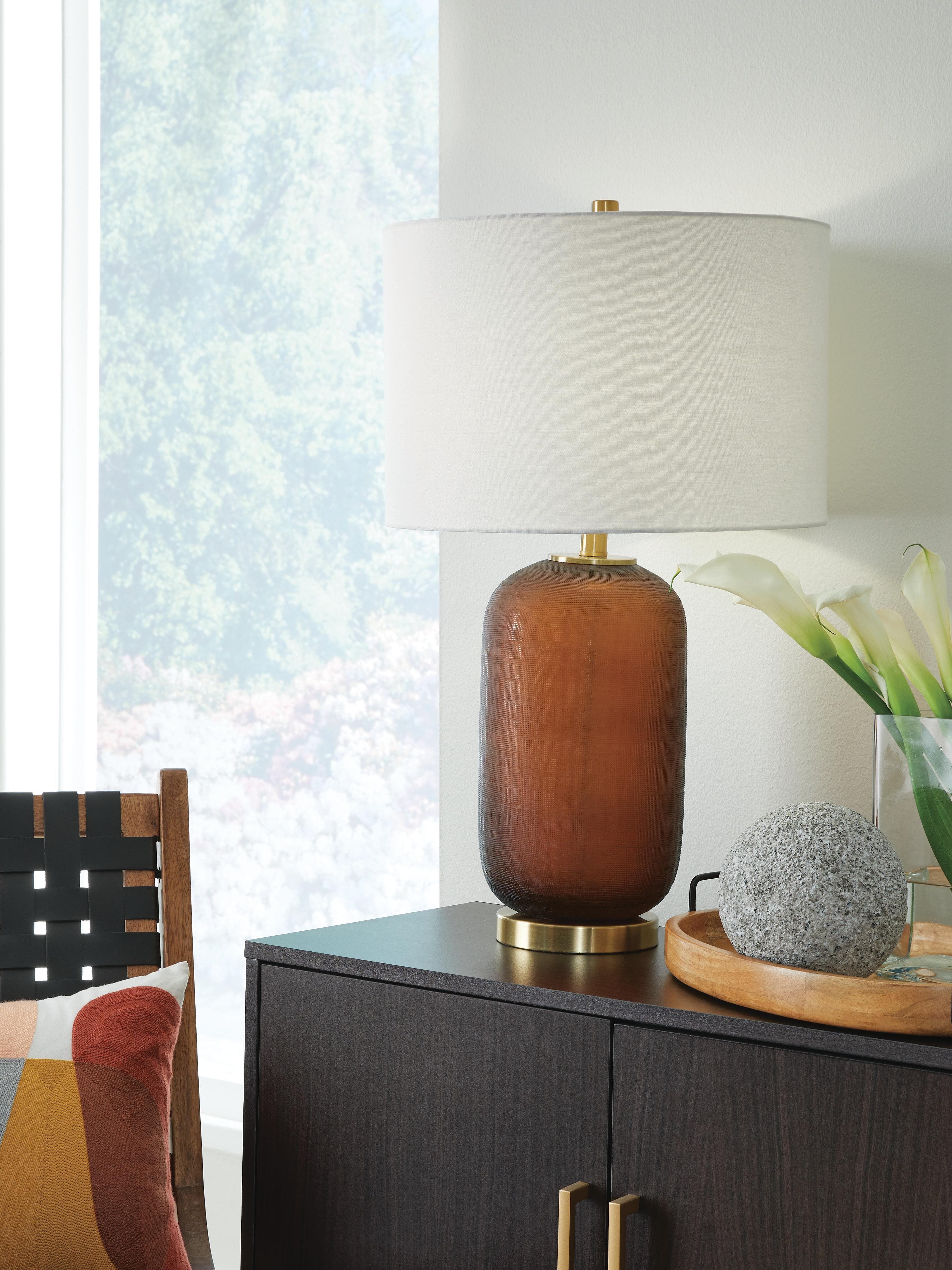 Farberman Table Lamp — Metallic;Yellow;Brown/Beige — view 2