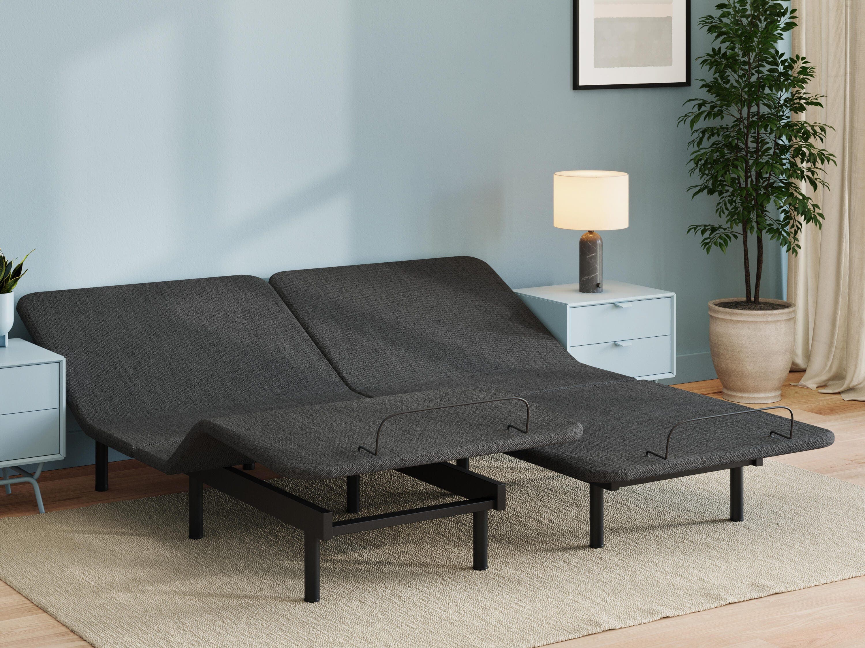 Comfort Classic Adj Base Split California King Adjustable Base — Black — view 2