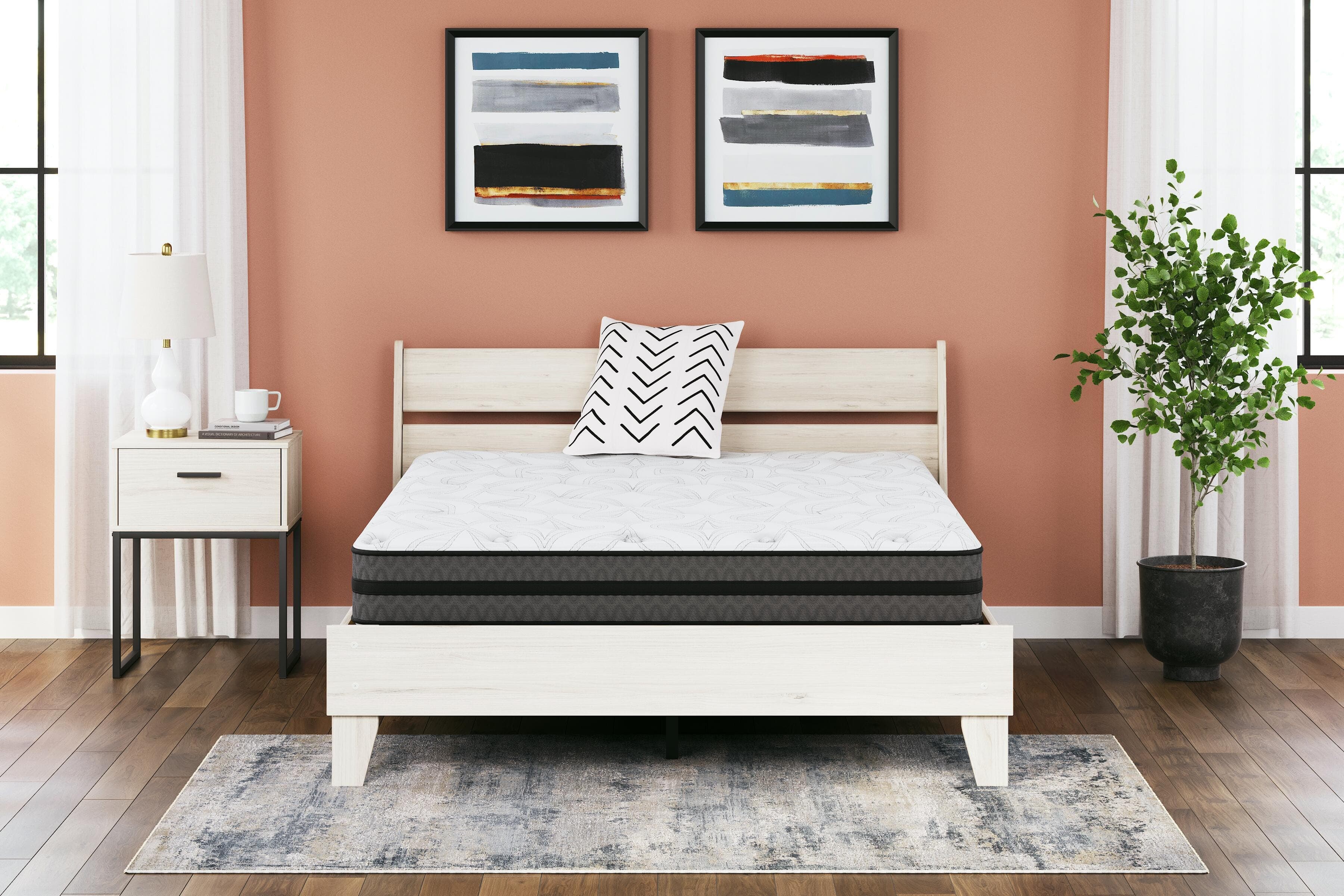 10 Inch Pocketed Hybrid Full Mattress — White;Black/Gray — view 3