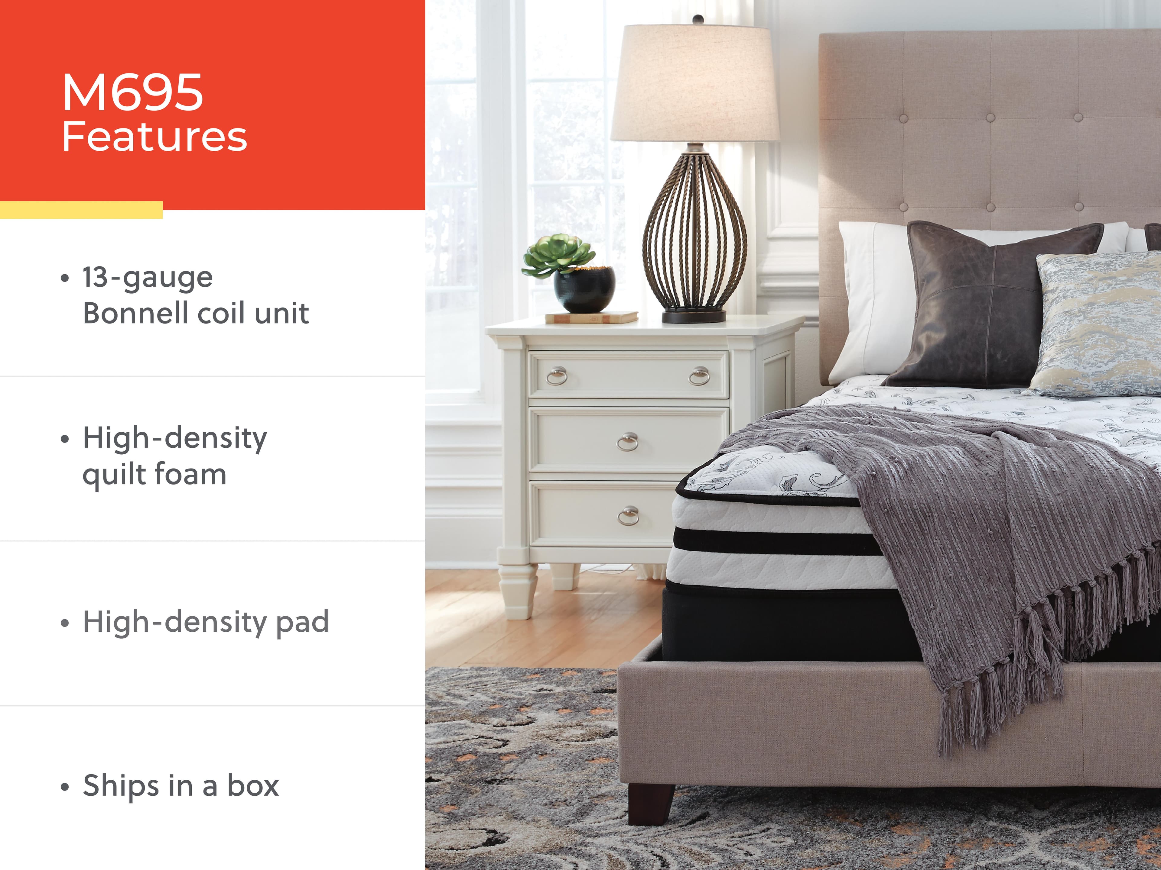 8 Inch Chime Innerspring Full Mattress in a Box — White;Black/Gray — view 4