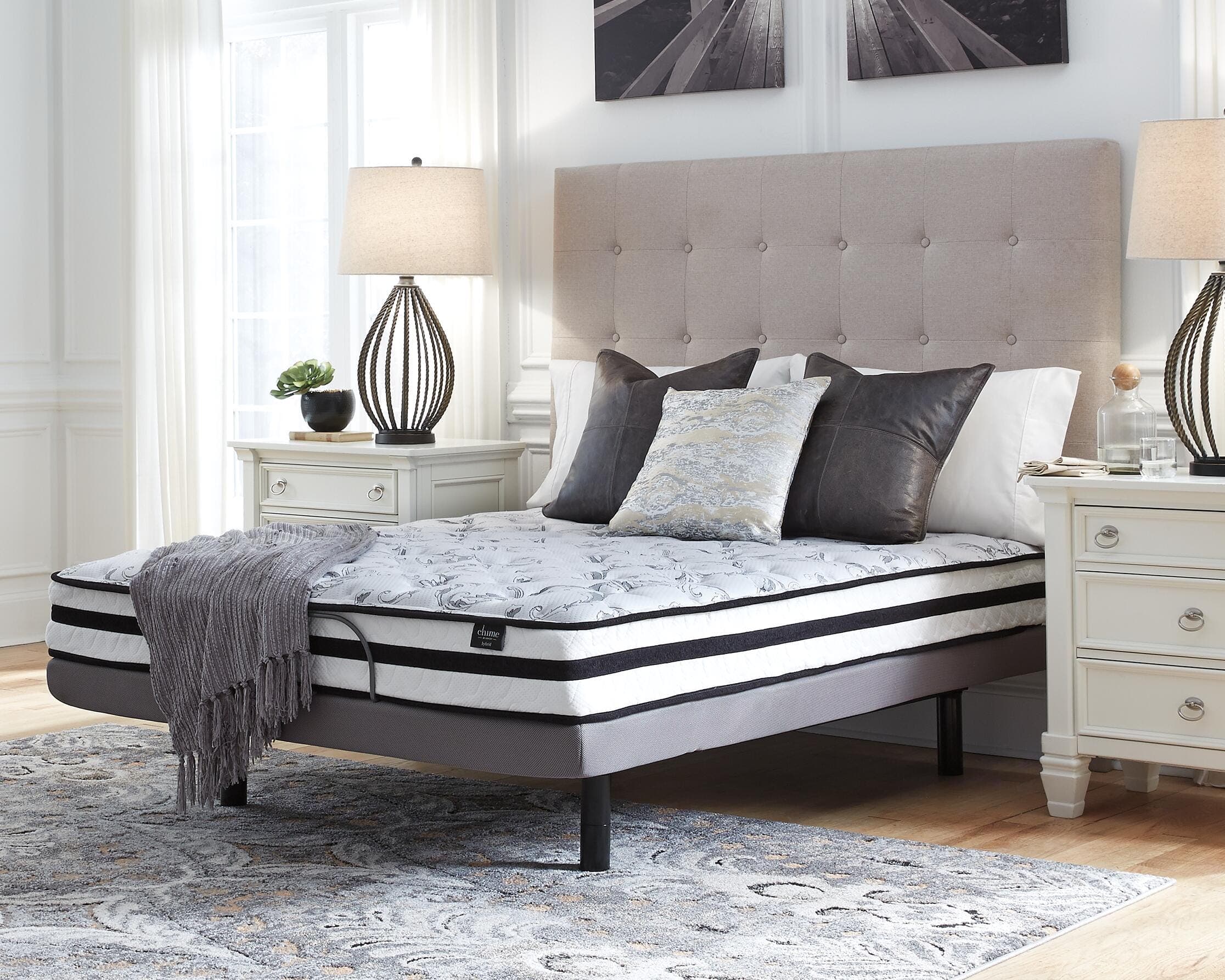 8 Inch Chime Innerspring Full Mattress in a Box — White;Black/Gray — view 2