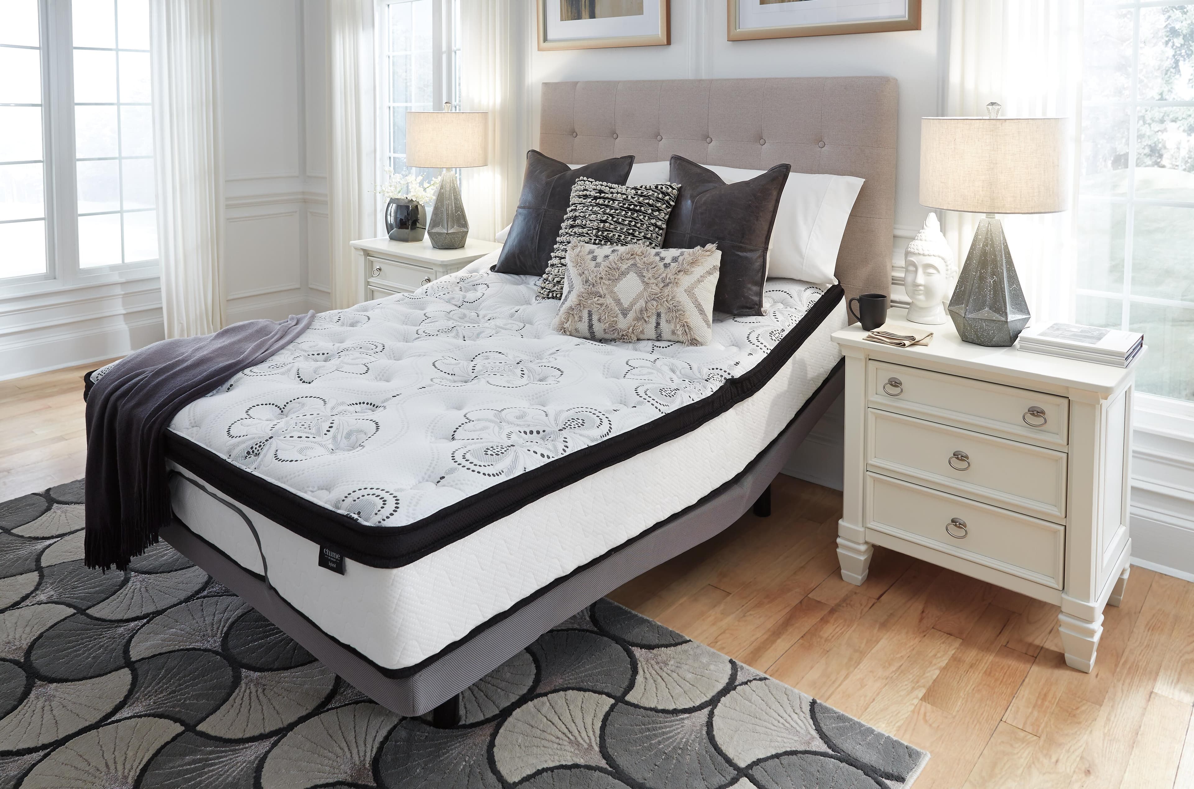 Chime 12 Inch Hybrid California King Mattress in a Box — White;Black/Gray — view 2