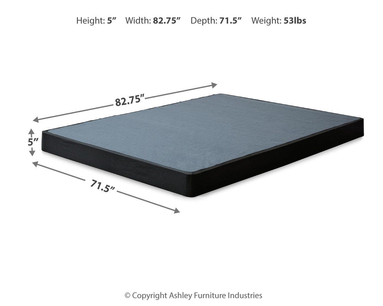 Low Profile California King Foundation — Black/Gray — view 4