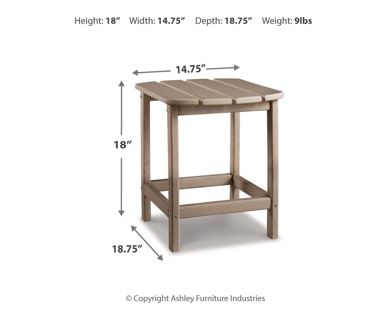Sundown Treasure End Table — Brown/Beige — view 4