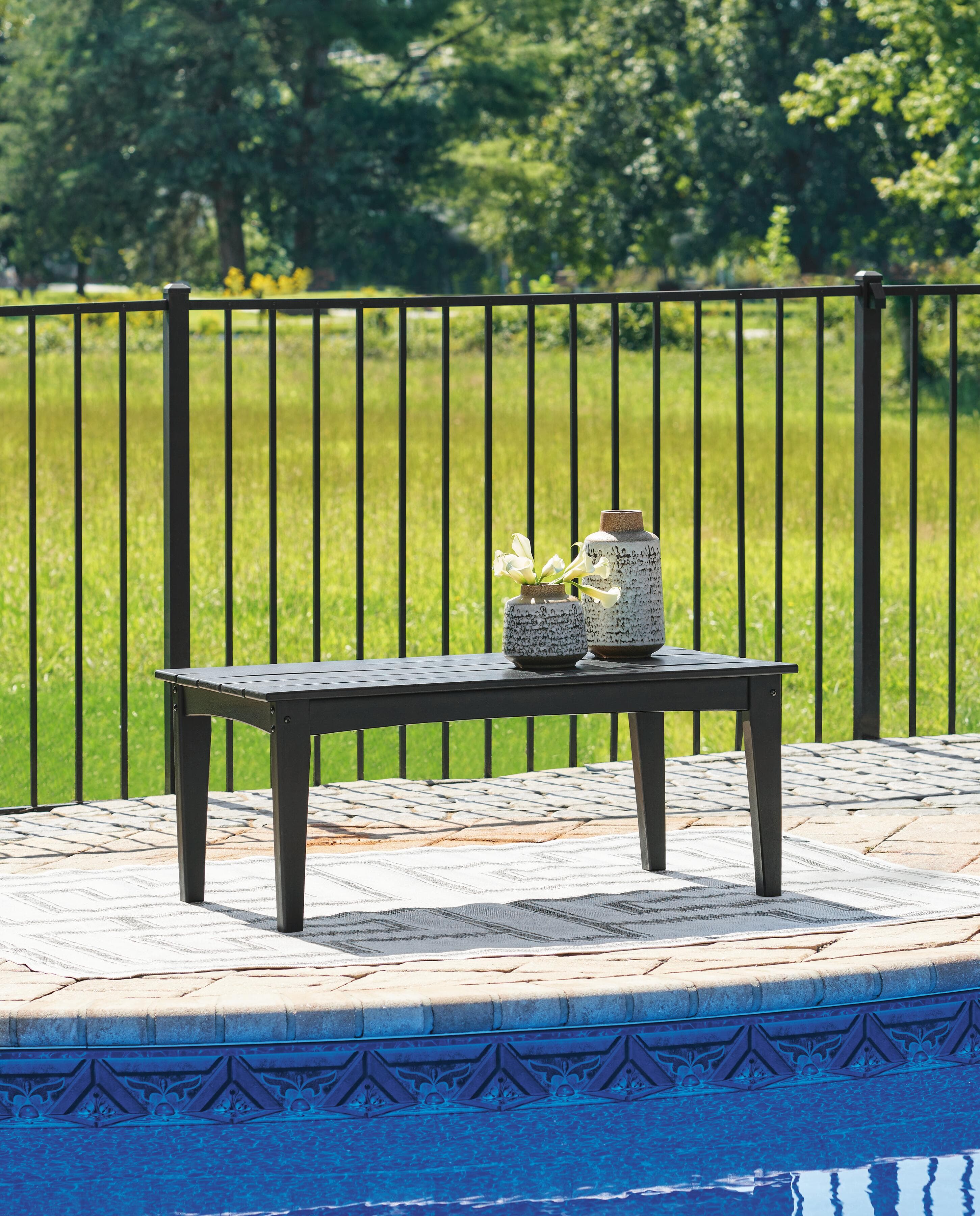 Hyland Wave Outdoor Coffee Table — Black/Gray — view 2