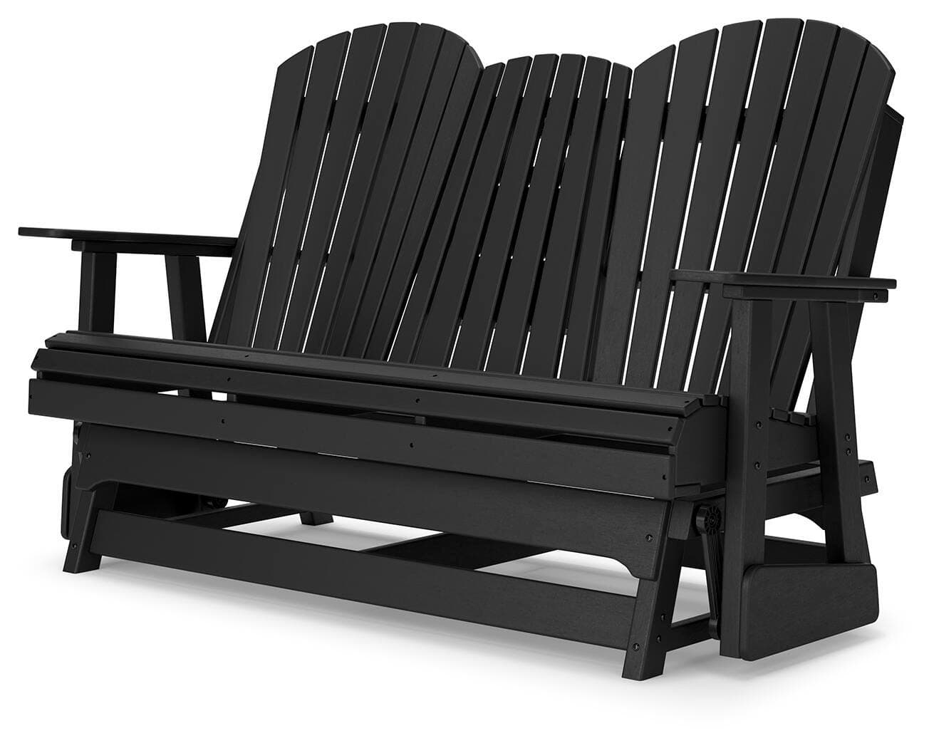 Hyland Wave Outdoor Glider Loveseat — Black/Gray — view 3