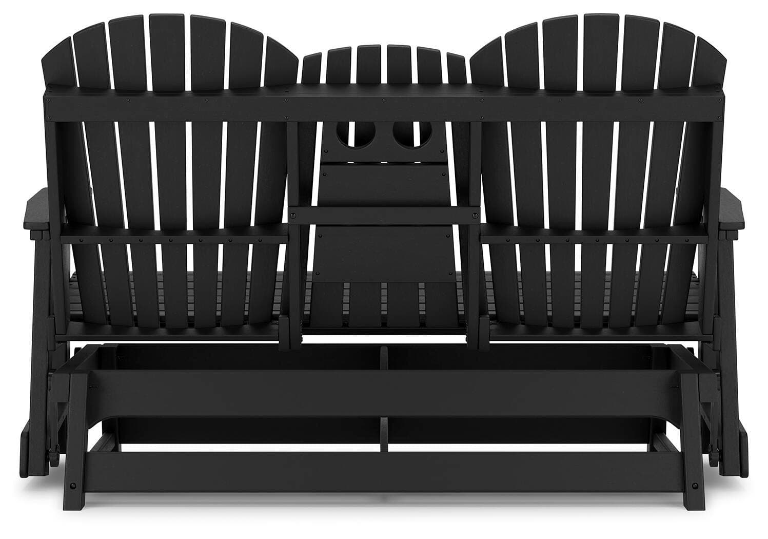 Hyland Wave Outdoor Glider Loveseat — Black/Gray — view 6