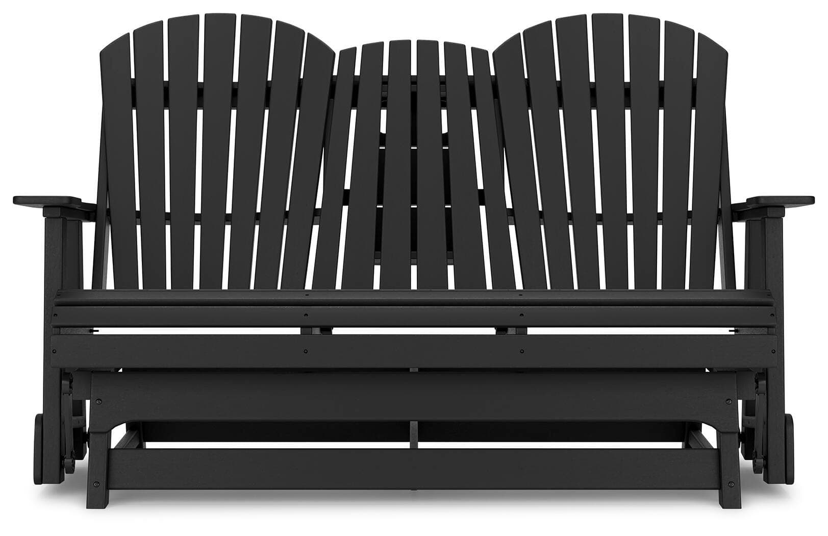 Hyland Wave Outdoor Glider Loveseat — Black/Gray — view 7