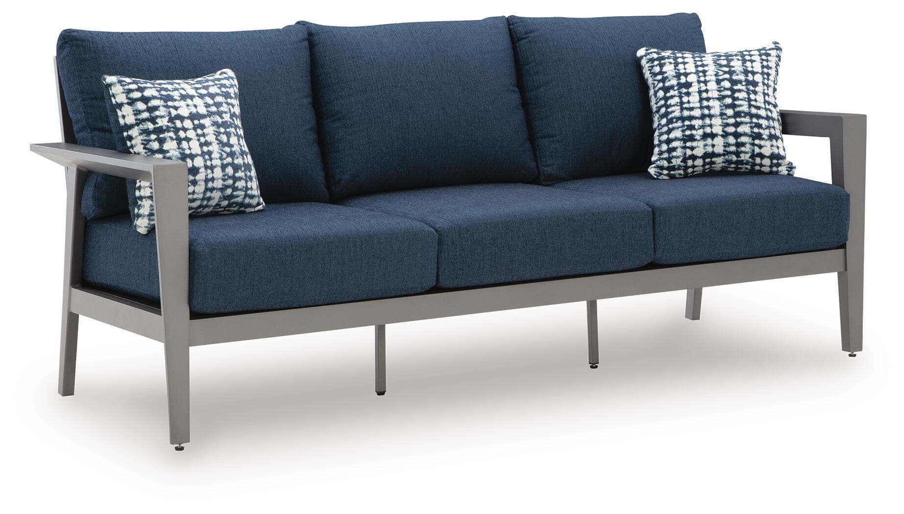 Gali Outdoor Sofa/Chairs/Table Set (Set of 4) — Black/Gray;Blue — view 5