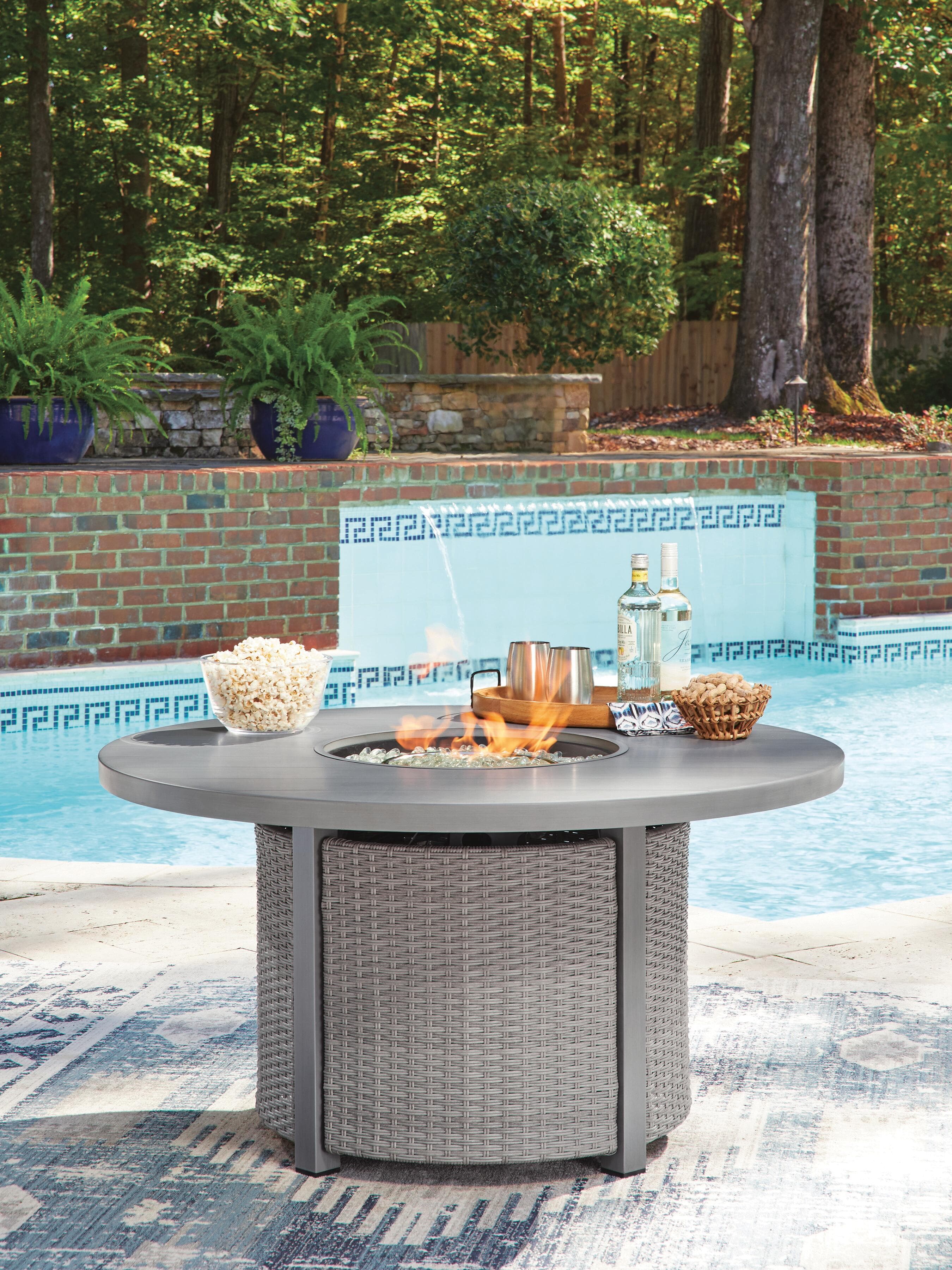 Dillon Beach Outdoor Fire Pit Table — Gray — view 2