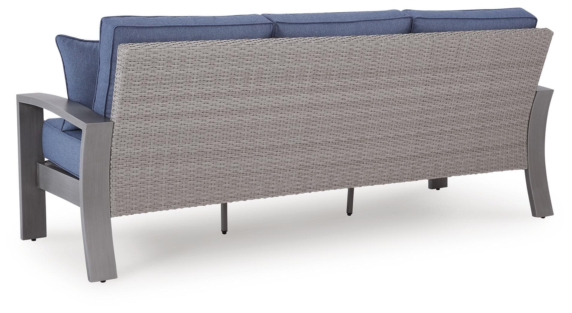 Dillon Beach Outdoor Sofa with Cushion — Blue/Gray — view 4
