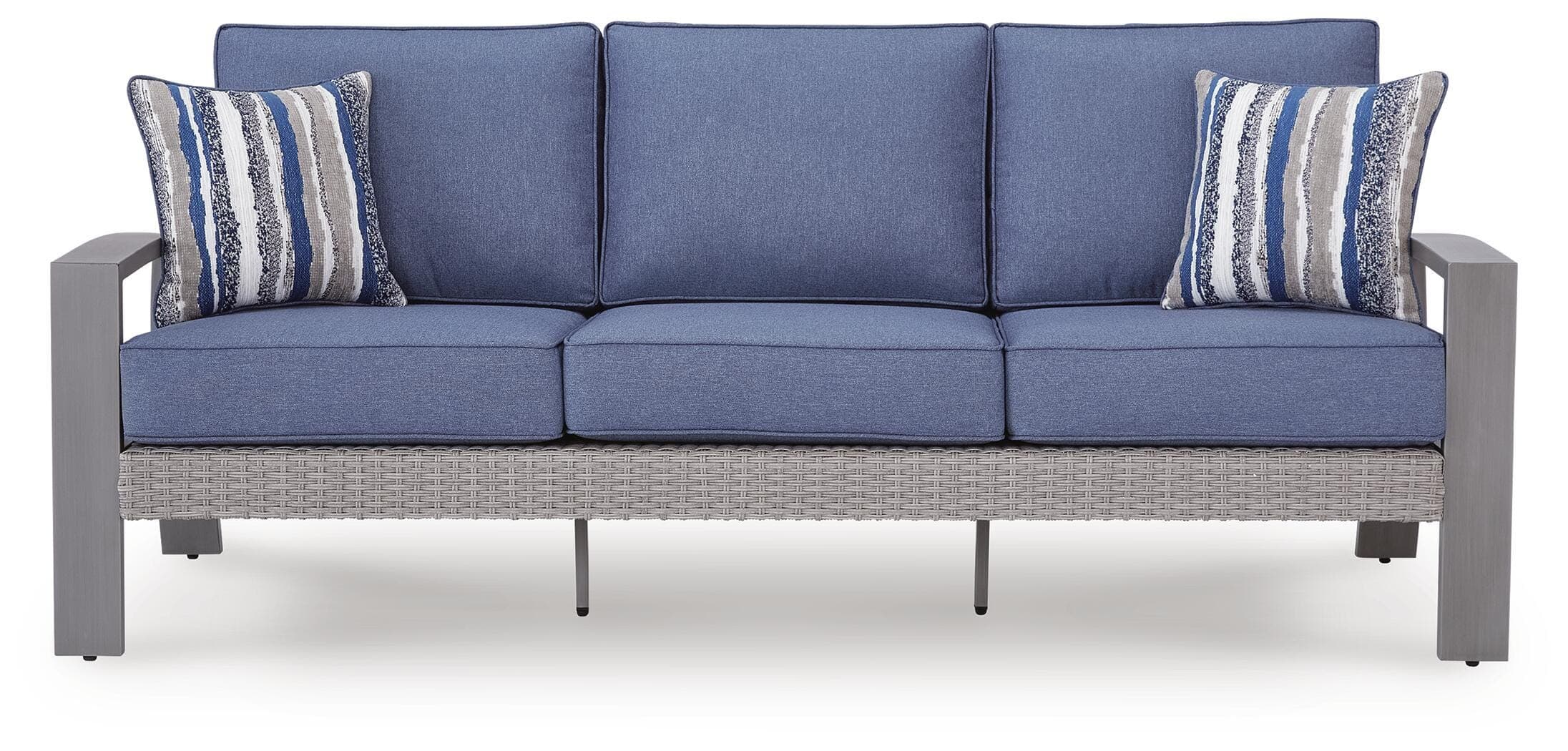 Dillon Beach Outdoor Sofa with Cushion — Blue/Gray — view 3
