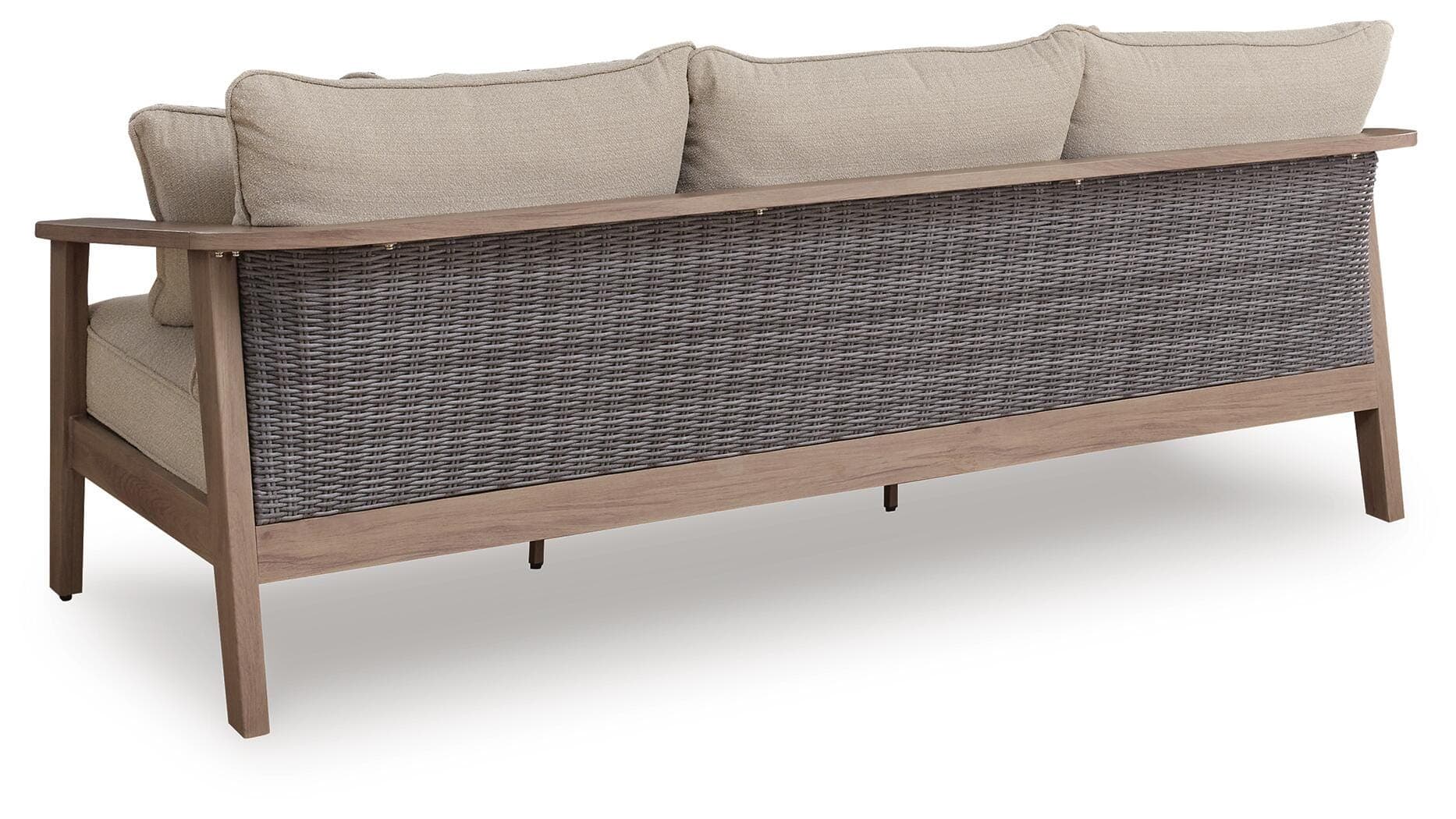 Francis Beach Outdoor Sofa with Cushion — Natural/Gray — view 4
