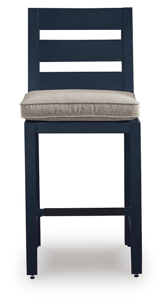Mabry Shores Outdoor Counter Height Bar Stool (Set of 2) — Navy Blue — view 4