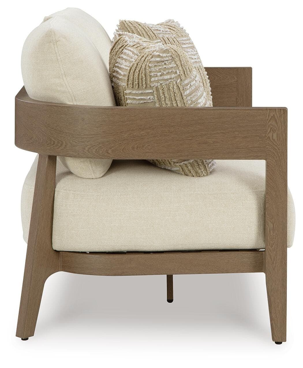 Serene Bay Outdoor Loveseat with Cushion — Brown/Beige — view 4
