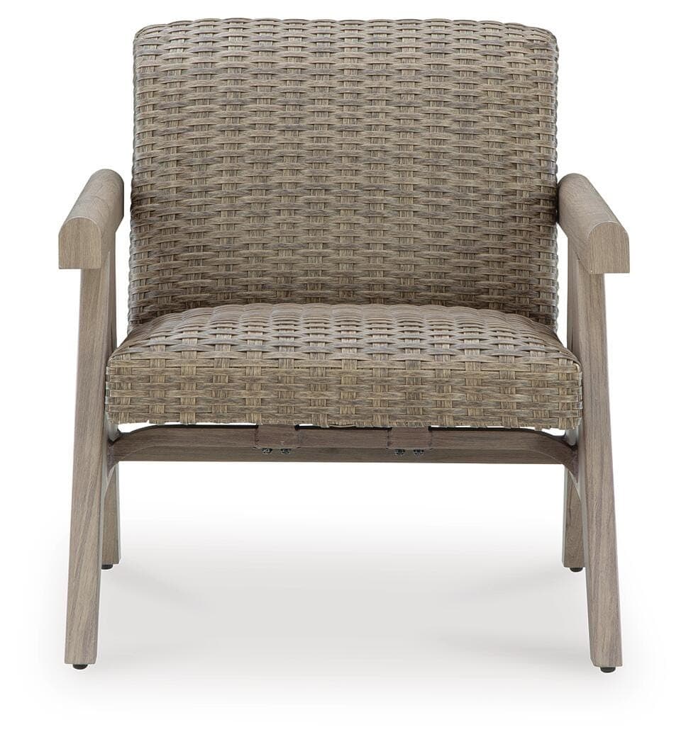 Carisbo Outdoor Rocking Lounge Chair — Brown/Beige — view 3