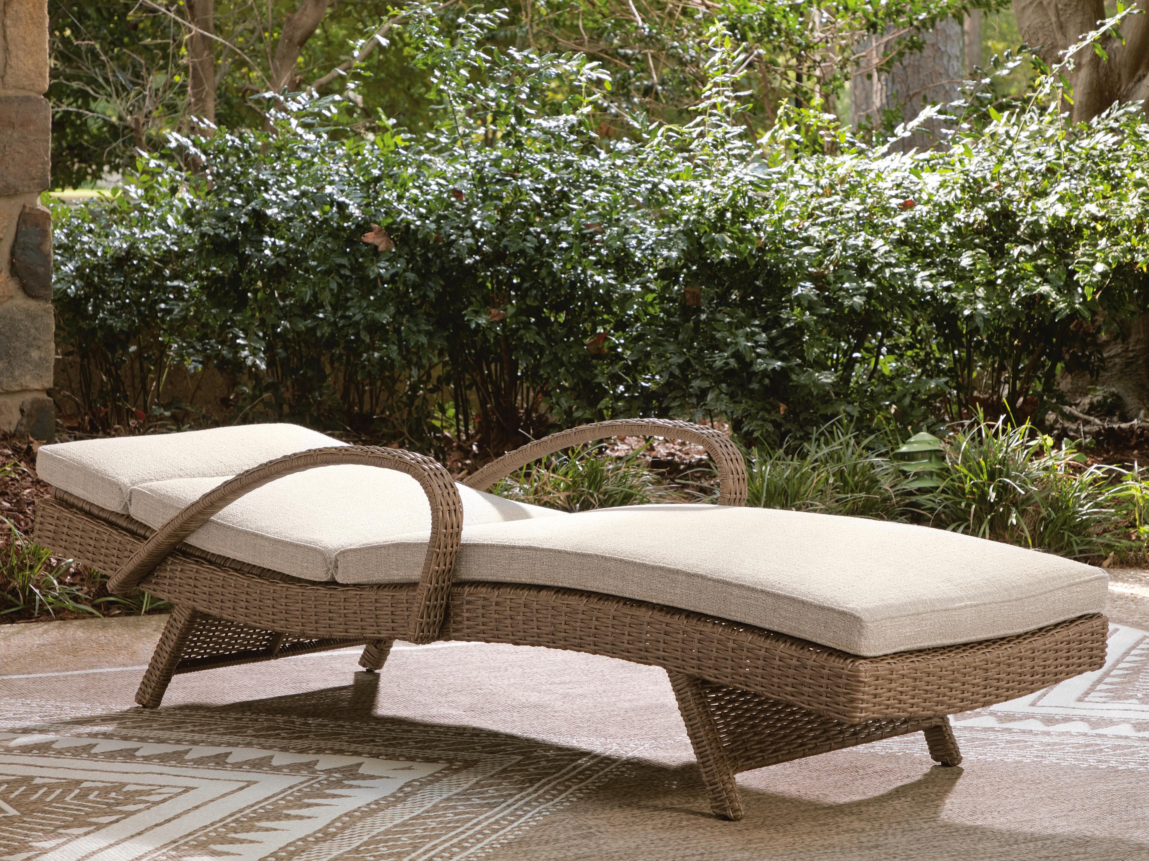 Revare Beach Chaise Lounge with Cushion — Beige — view 5