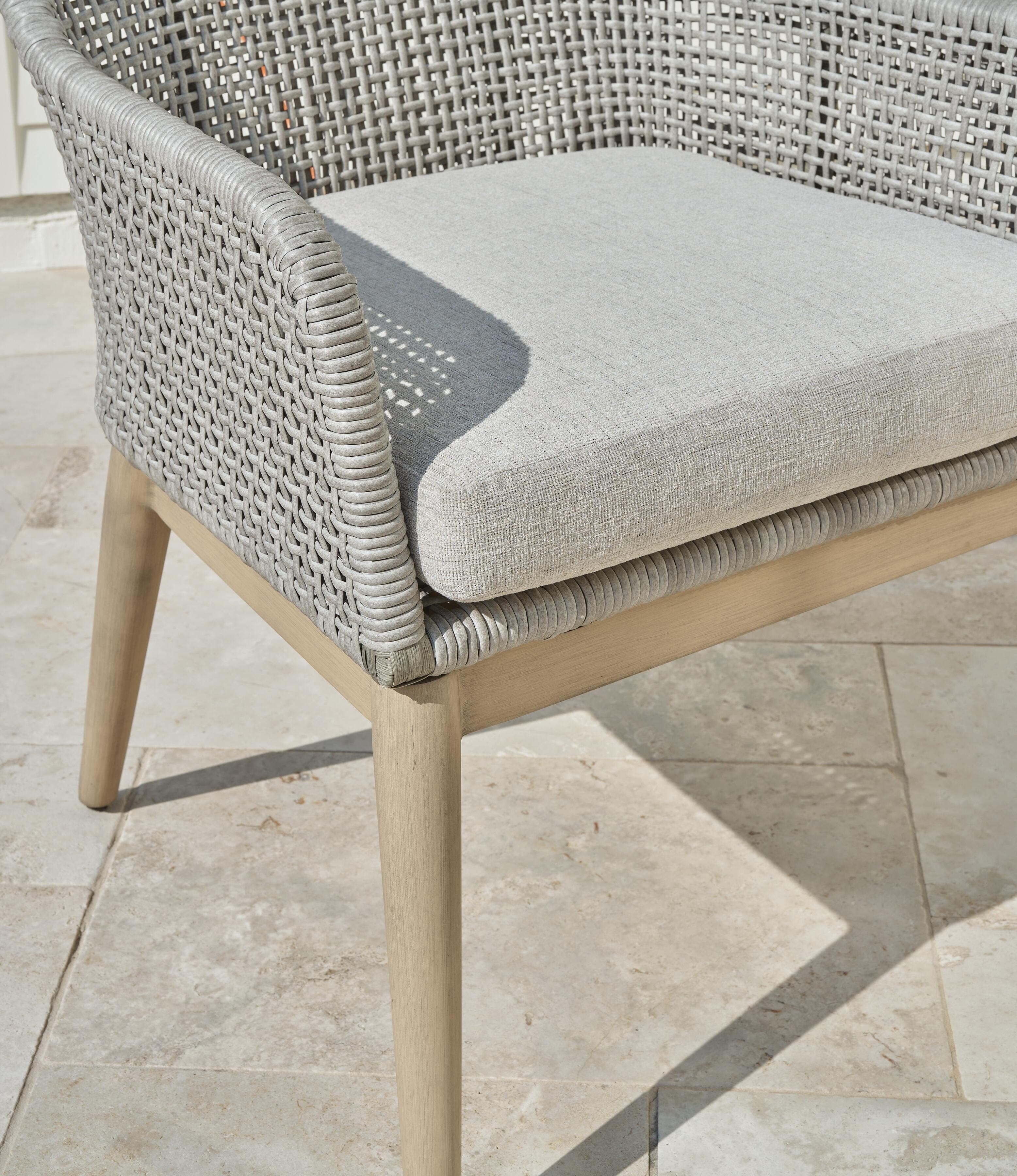 Seton Creek Outdoor Dining Arm Chair (Set of 2) — Black/Gray;Brown/Beige — view 7