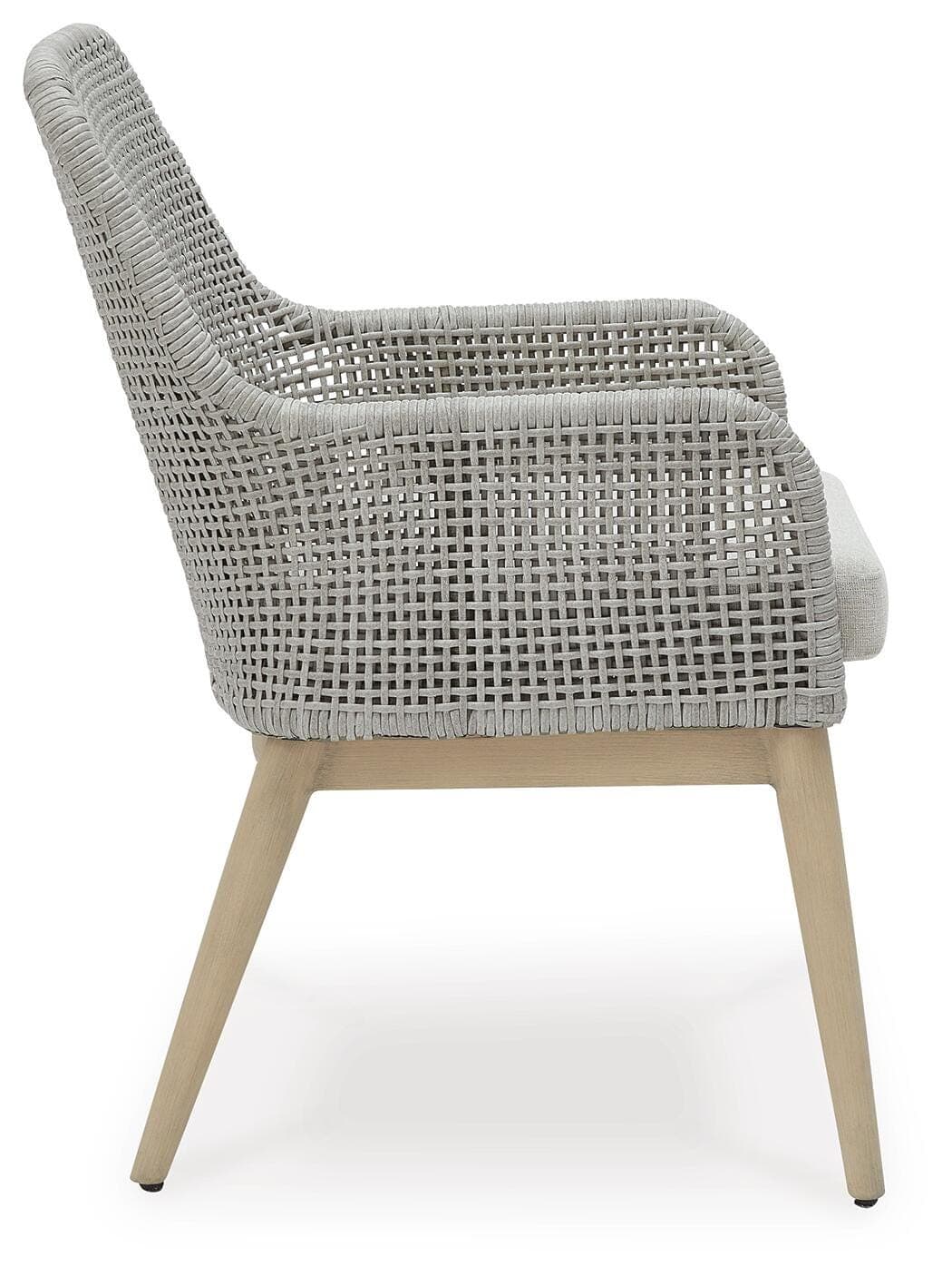 Seton Creek Outdoor Dining Arm Chair (Set of 2) — Black/Gray;Brown/Beige — view 5