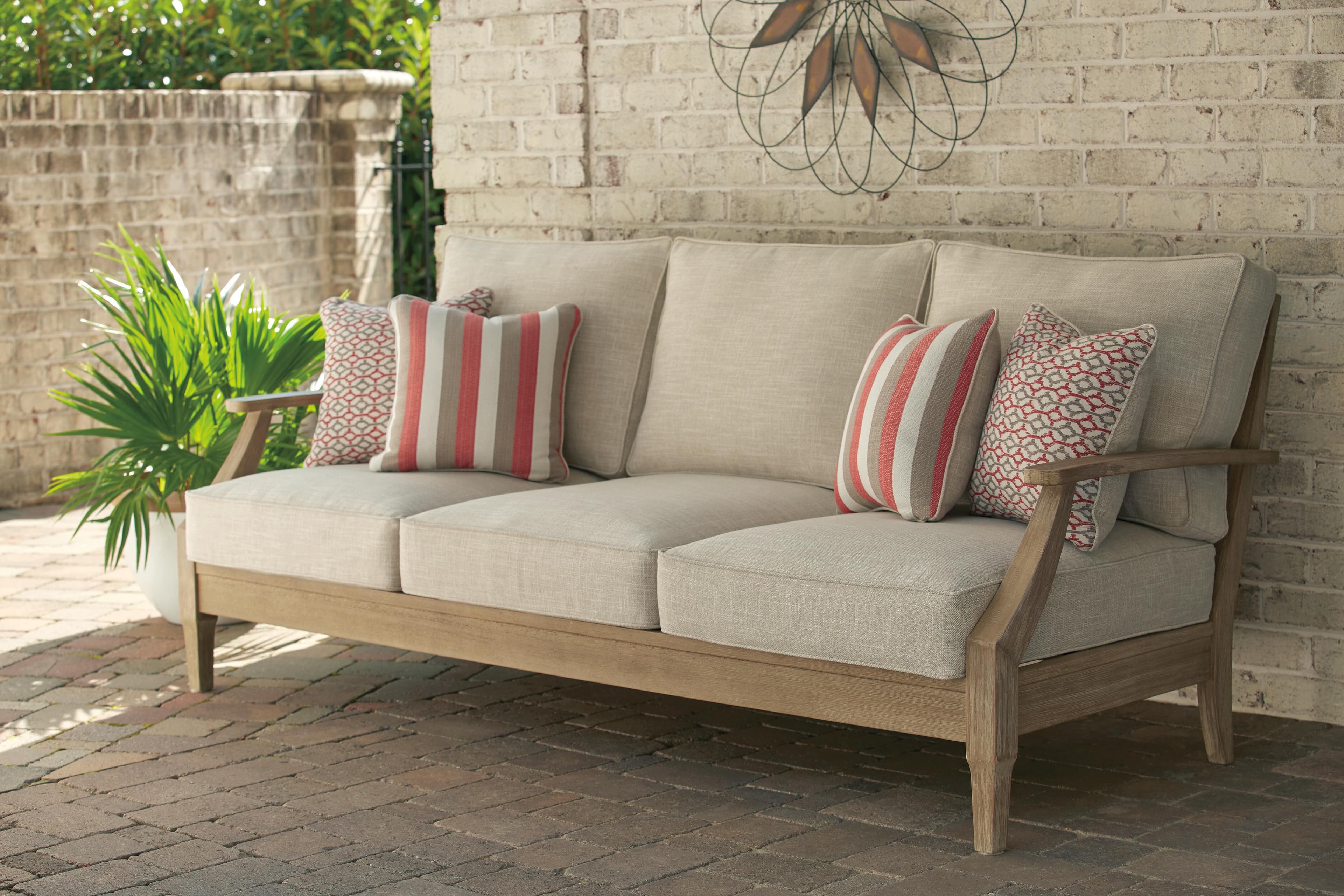Clare View Sofa with Cushion — White;Brown/Beige — view 2