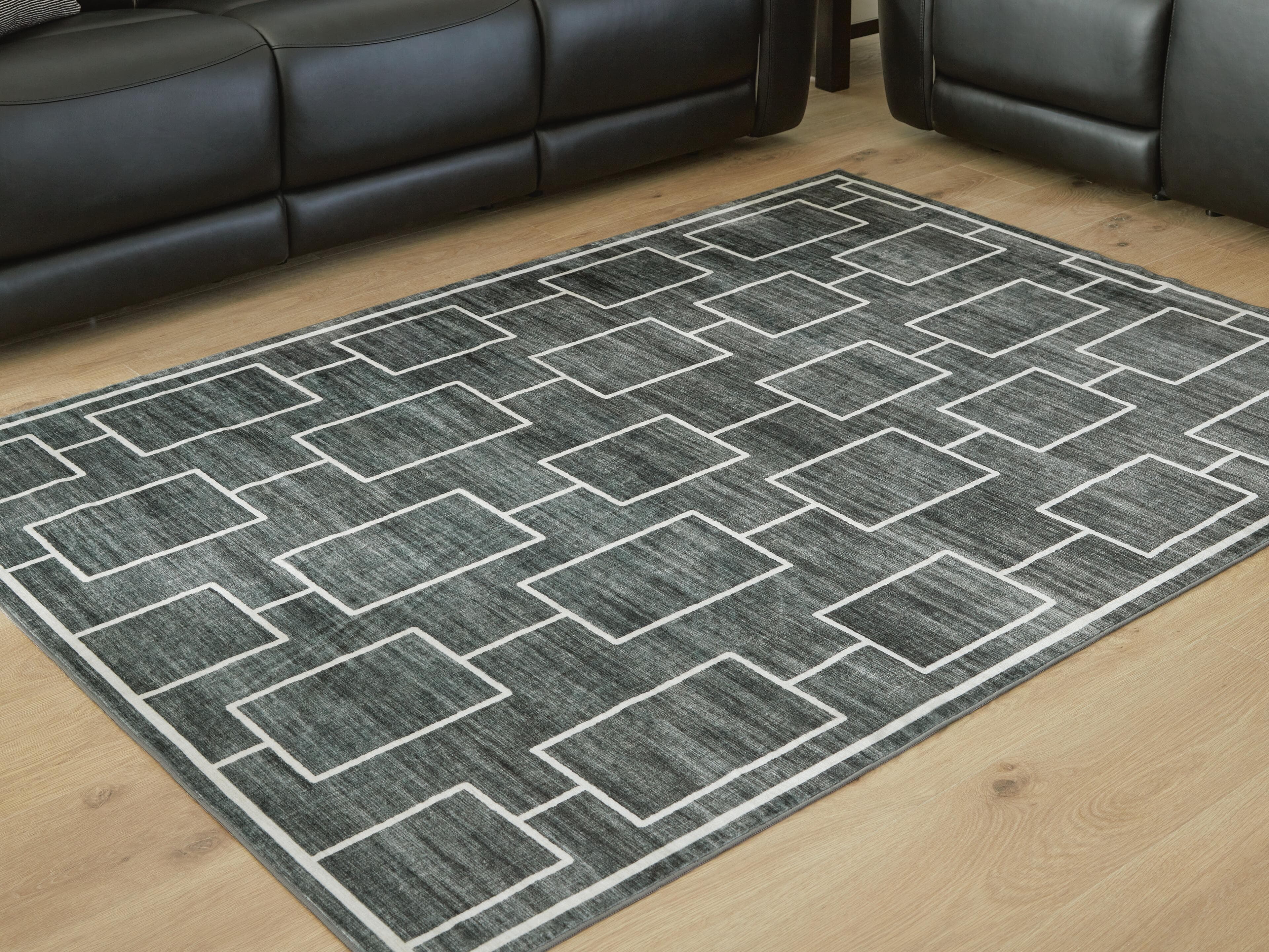 Elderland Washable 5' x 7' Area Rug — Black/Gray — view 2
