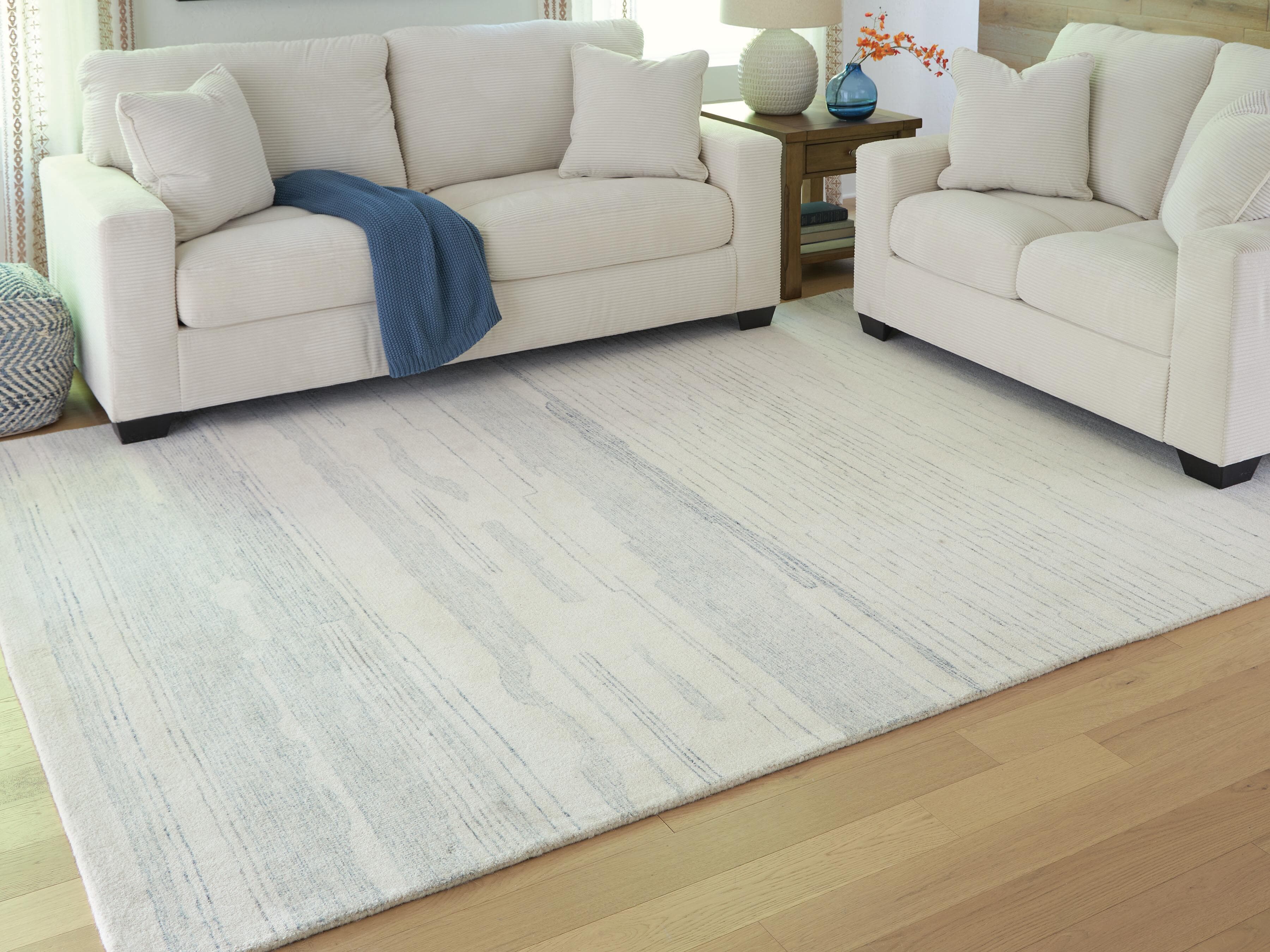 Genemost 7'8" x 10' Area Rug — Ivory/Blue — view 2