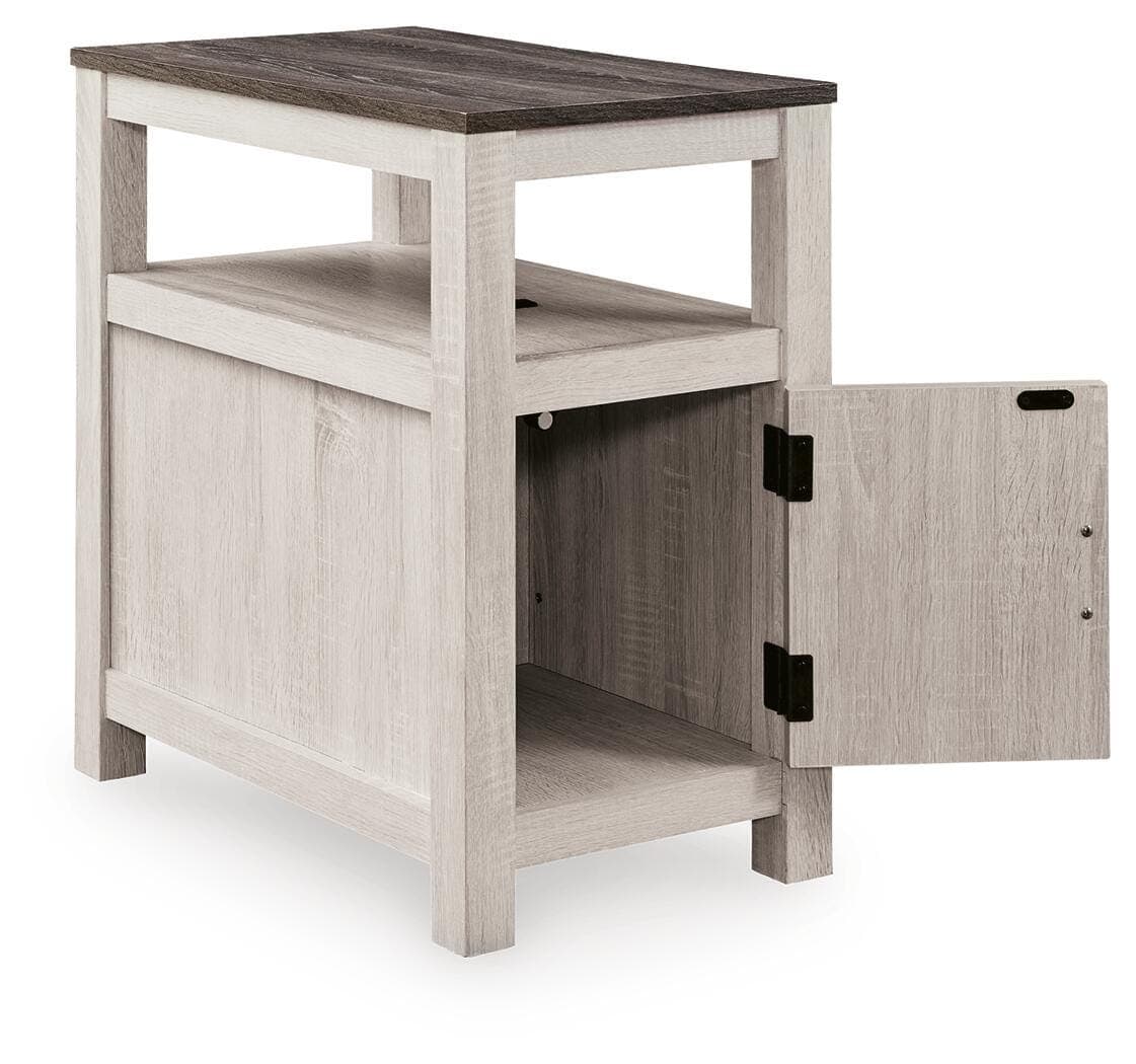 Fendenmore Chairside End Table — White;Brown/Beige — view 3