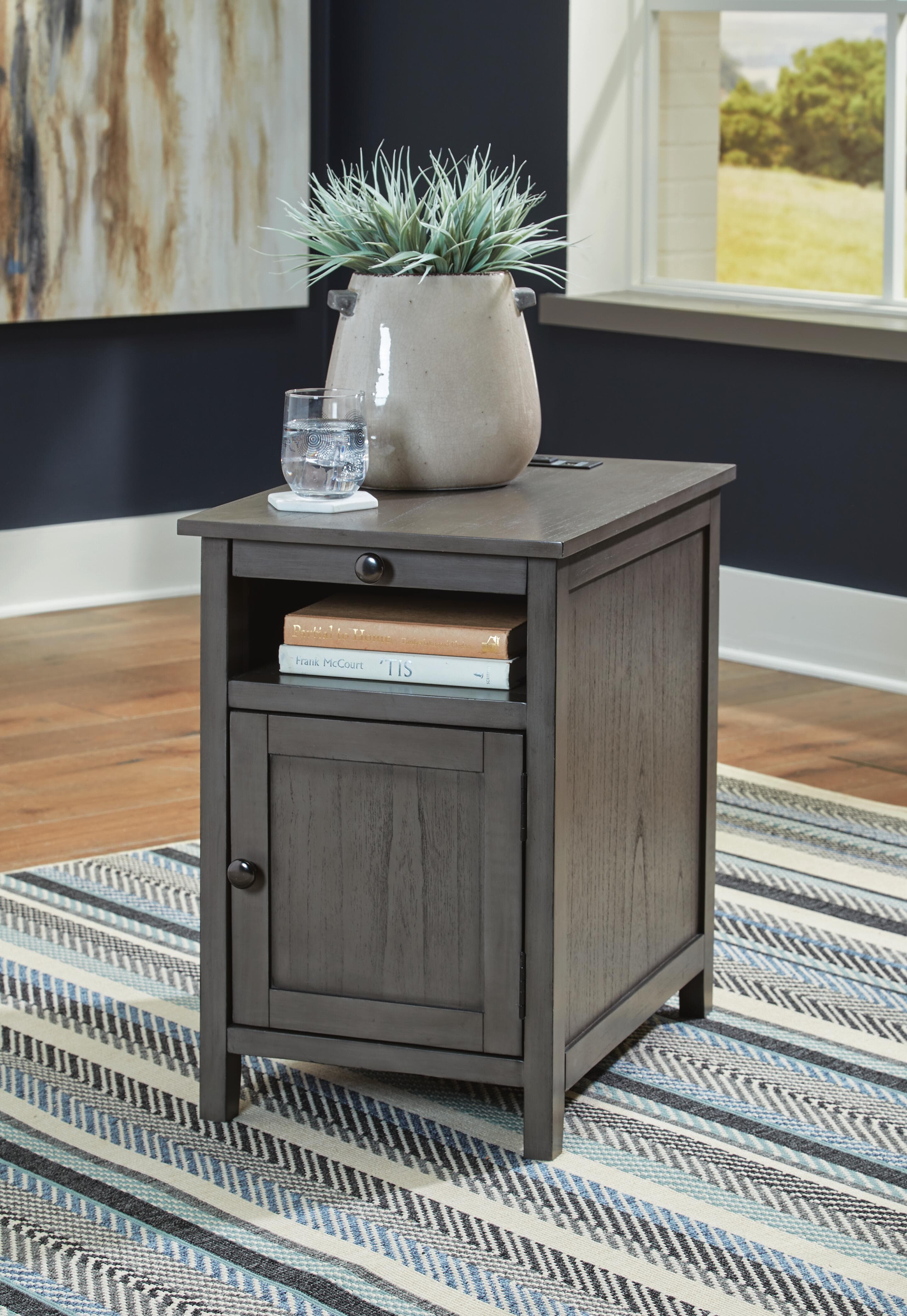 Treytown Chairside End Table — Black/Gray — view 2