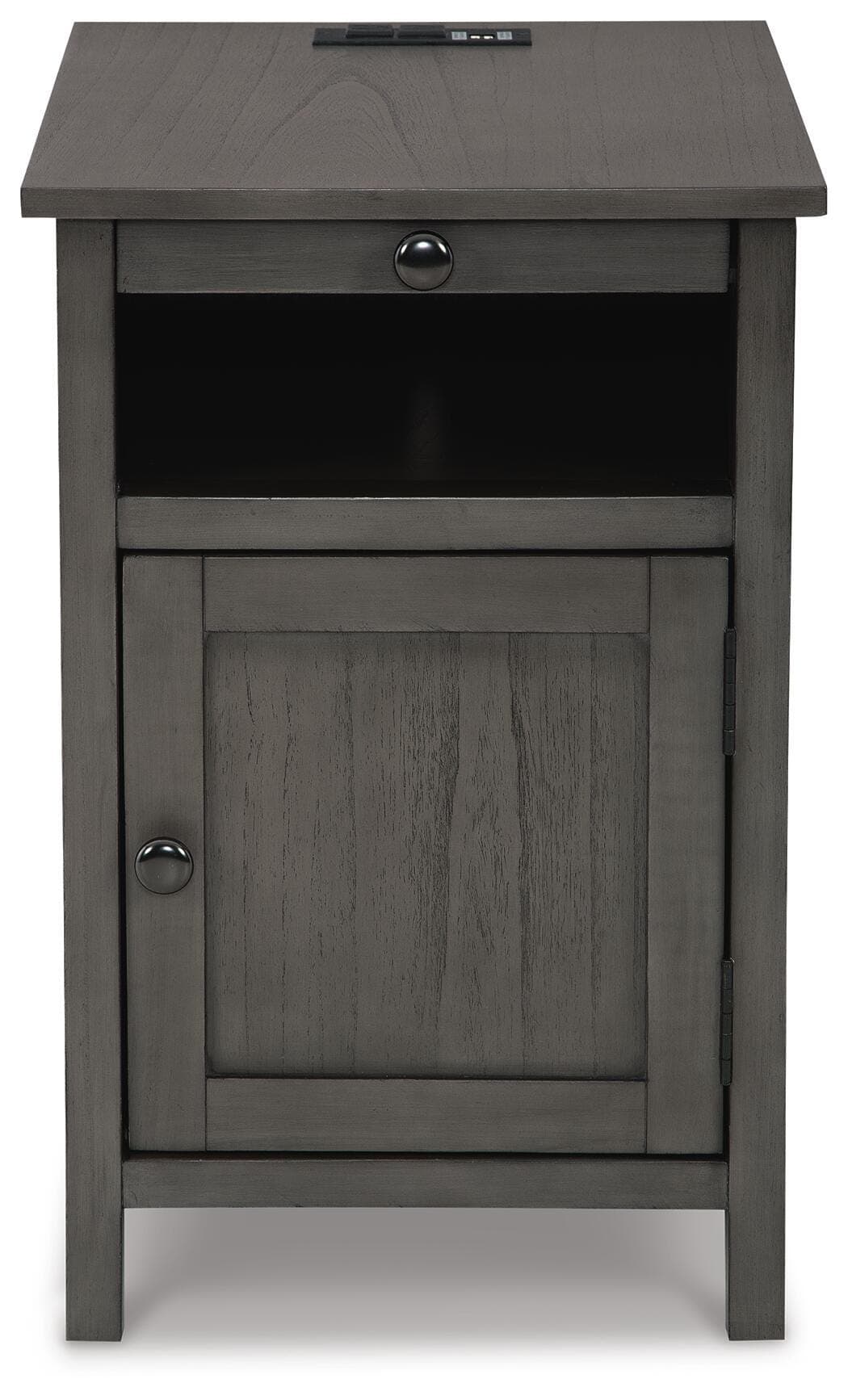 Treytown Chairside End Table — Black/Gray — view 4