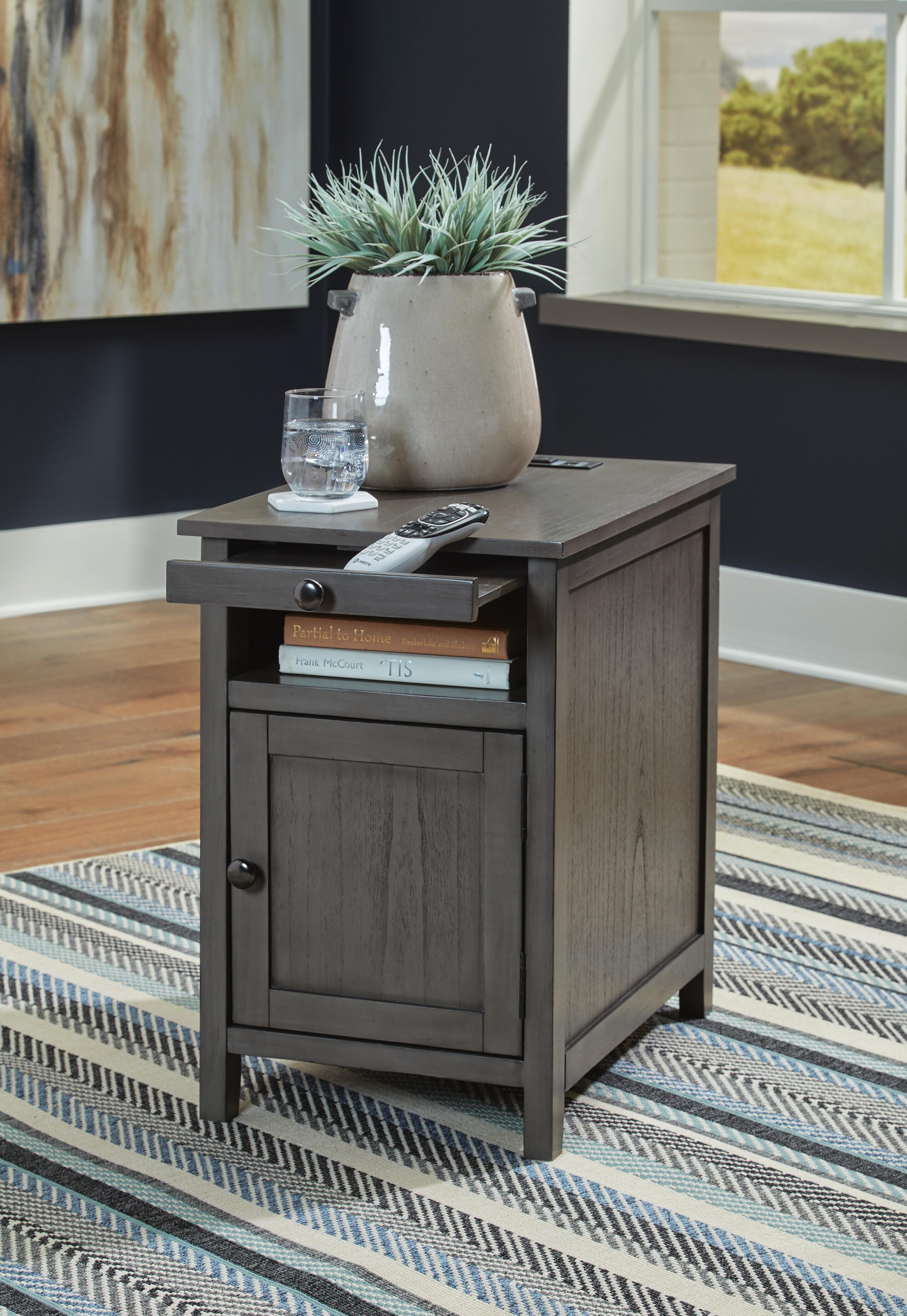 Treytown Chairside End Table — Black/Gray — view 7