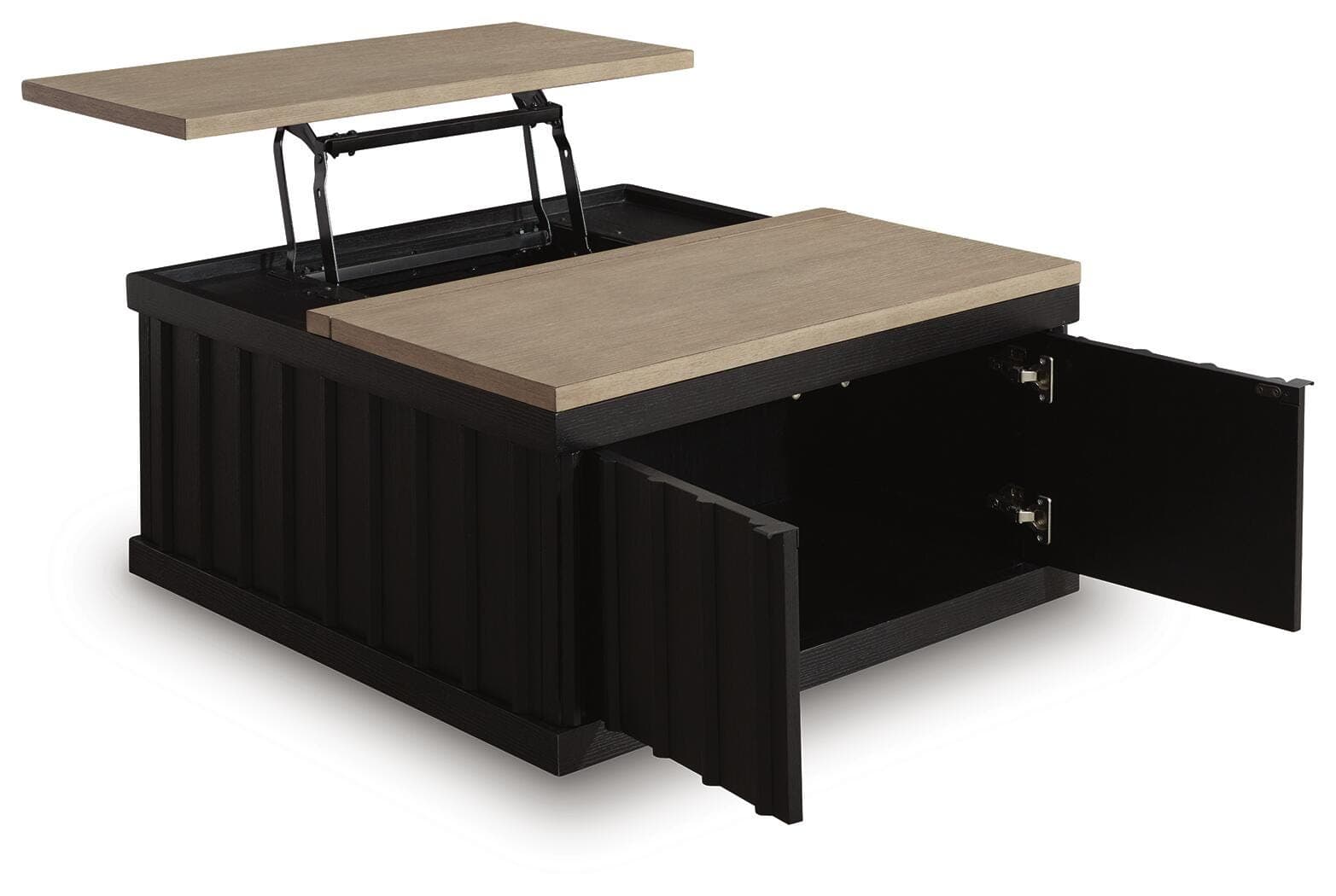 Rylandyn Lift-Top Coffee Table — Black/Gray;Brown/Beige — view 3