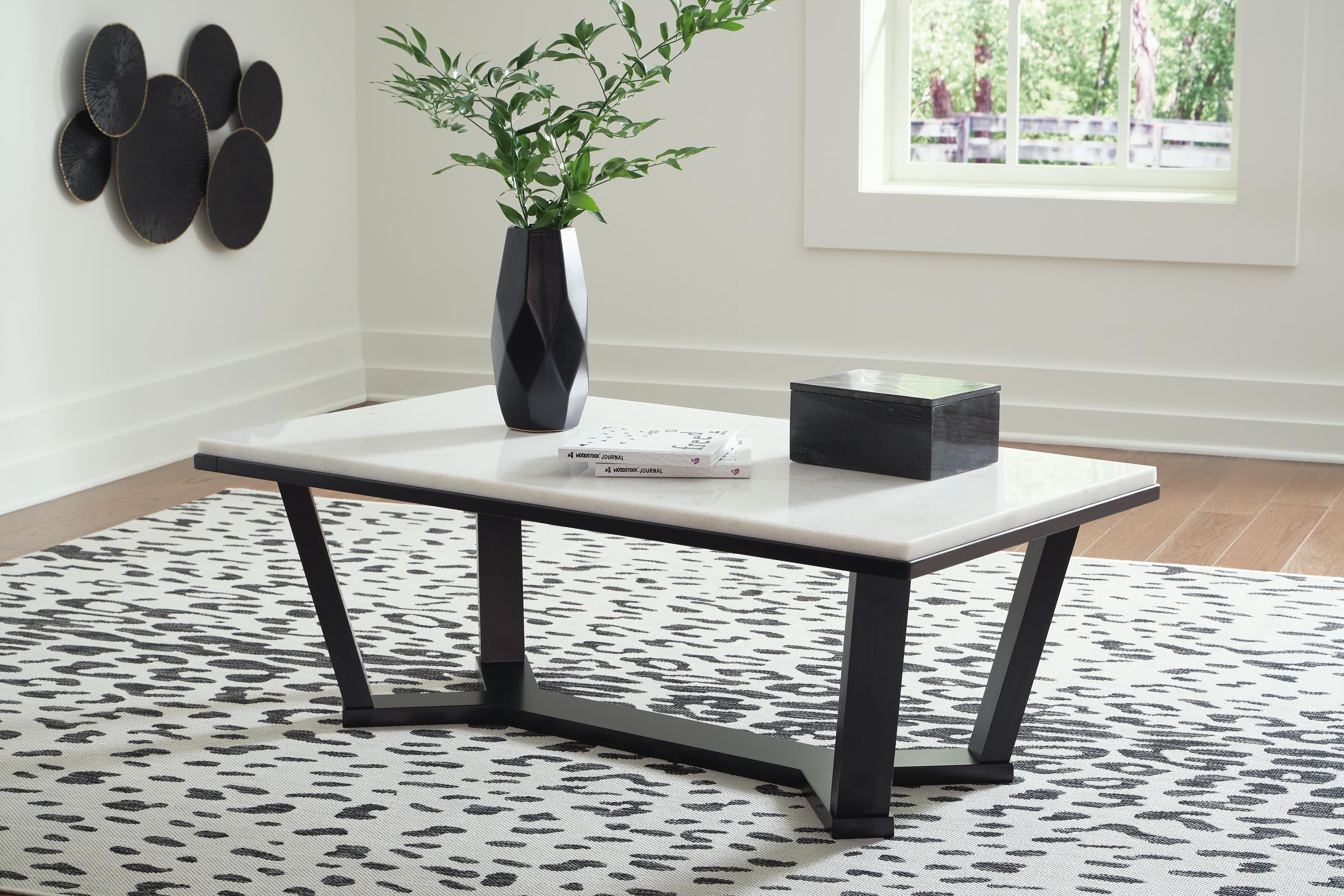 Fostead Coffee Table — White;Brown/Beige — view 2