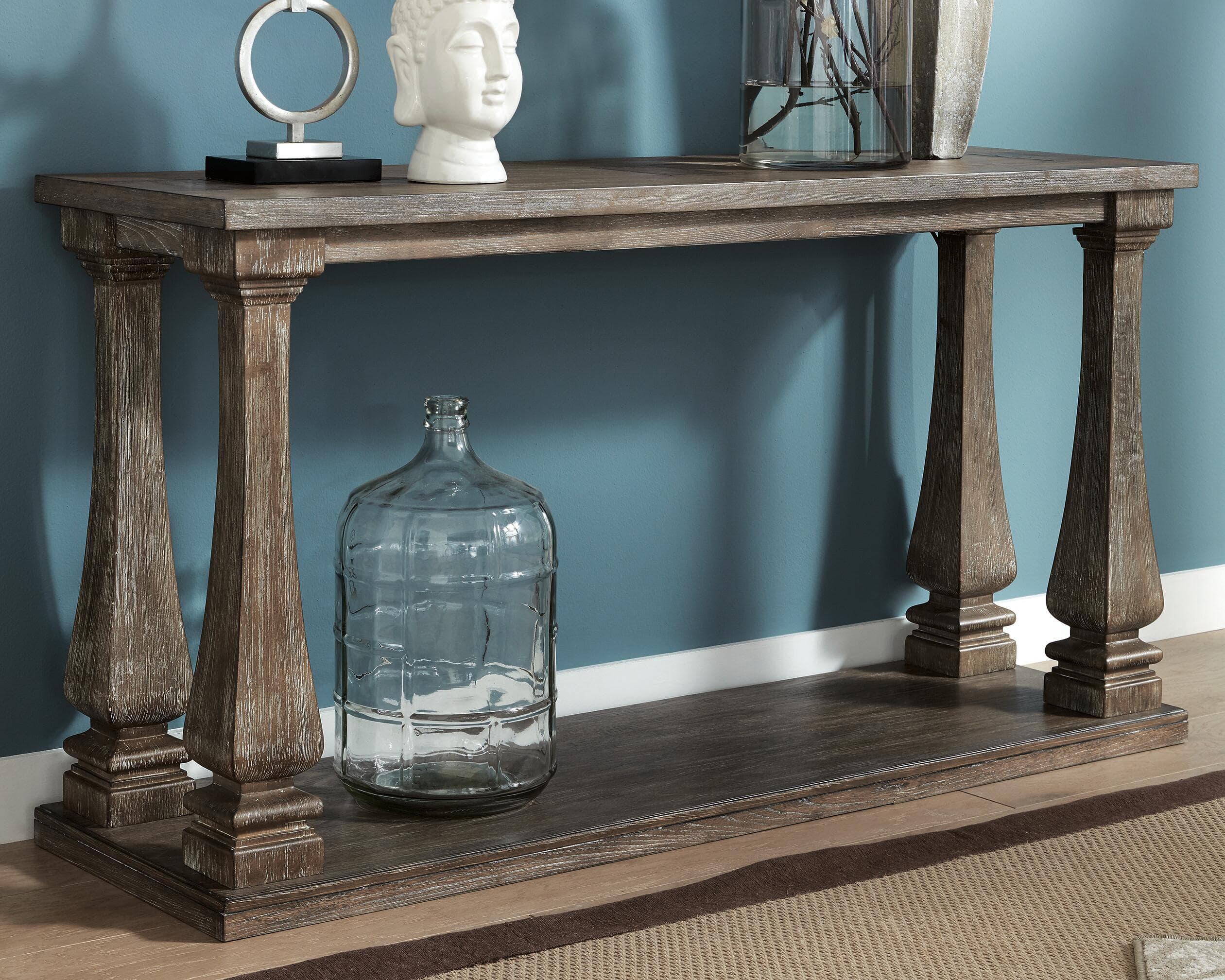 Johnelle Sofa Table — Brown/Beige — view 2