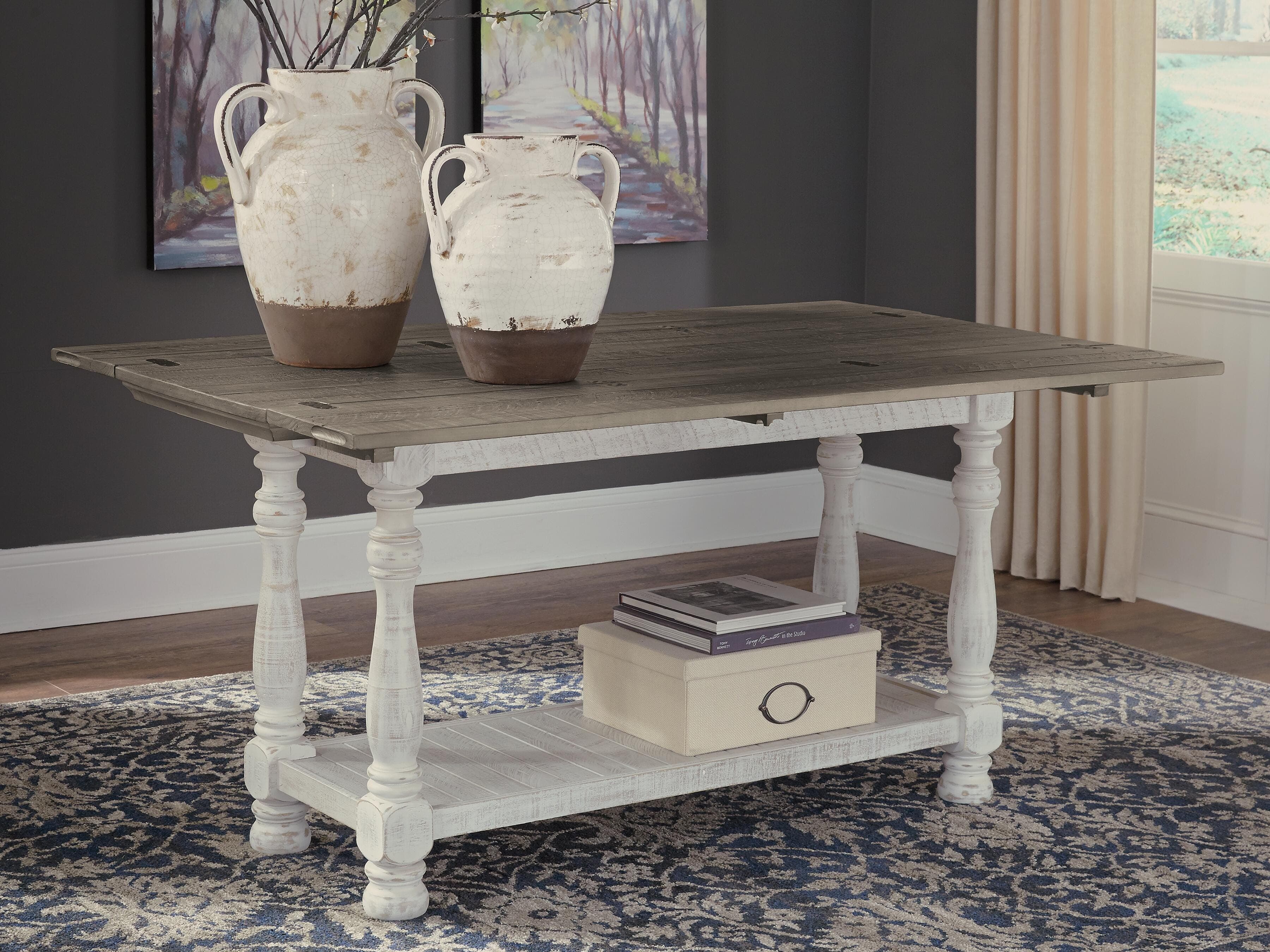 Havalance Sofa/Console Table — White;Brown/Beige — view 7