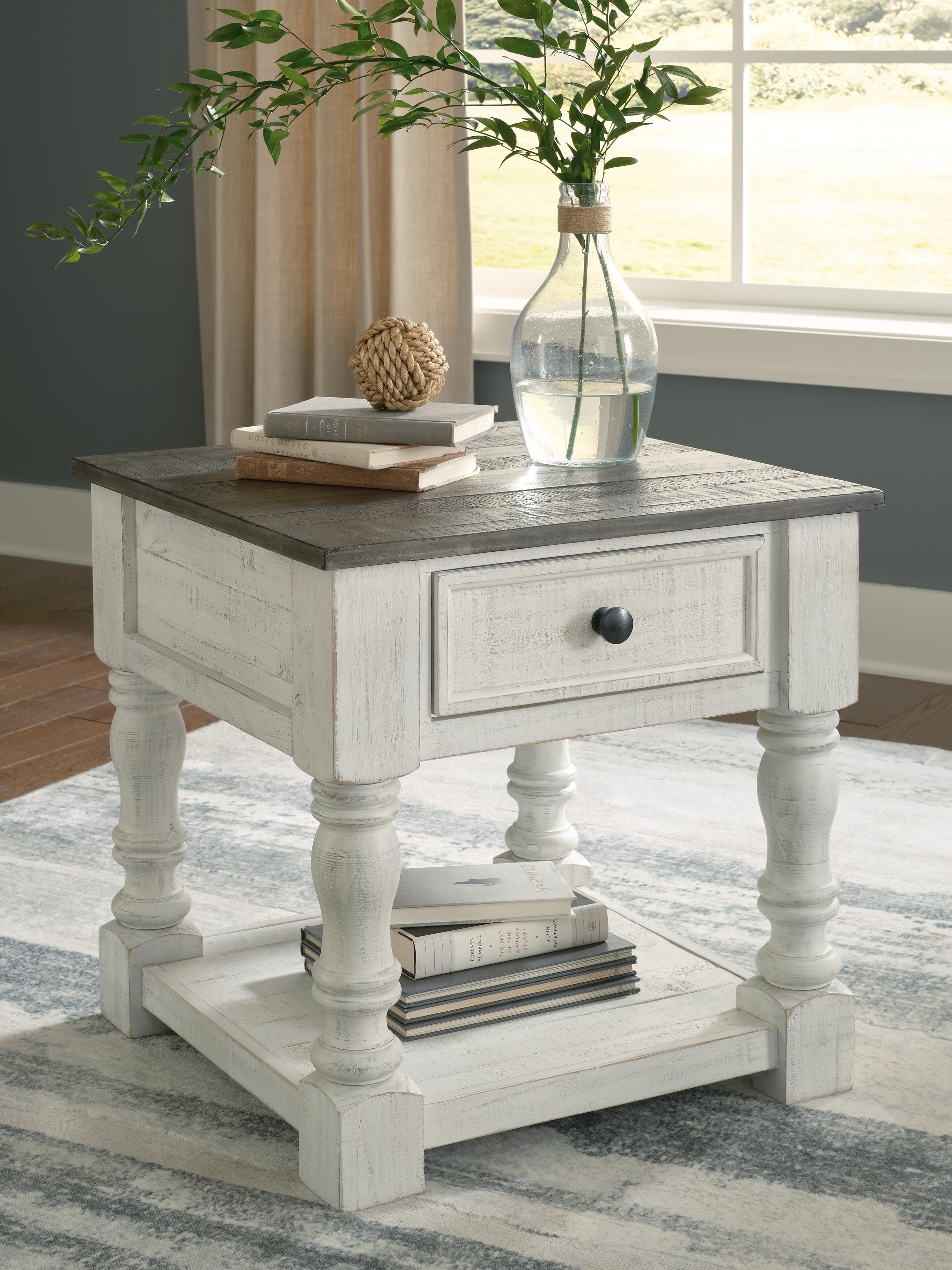Havalance End Table — White;Black/Gray — view 2