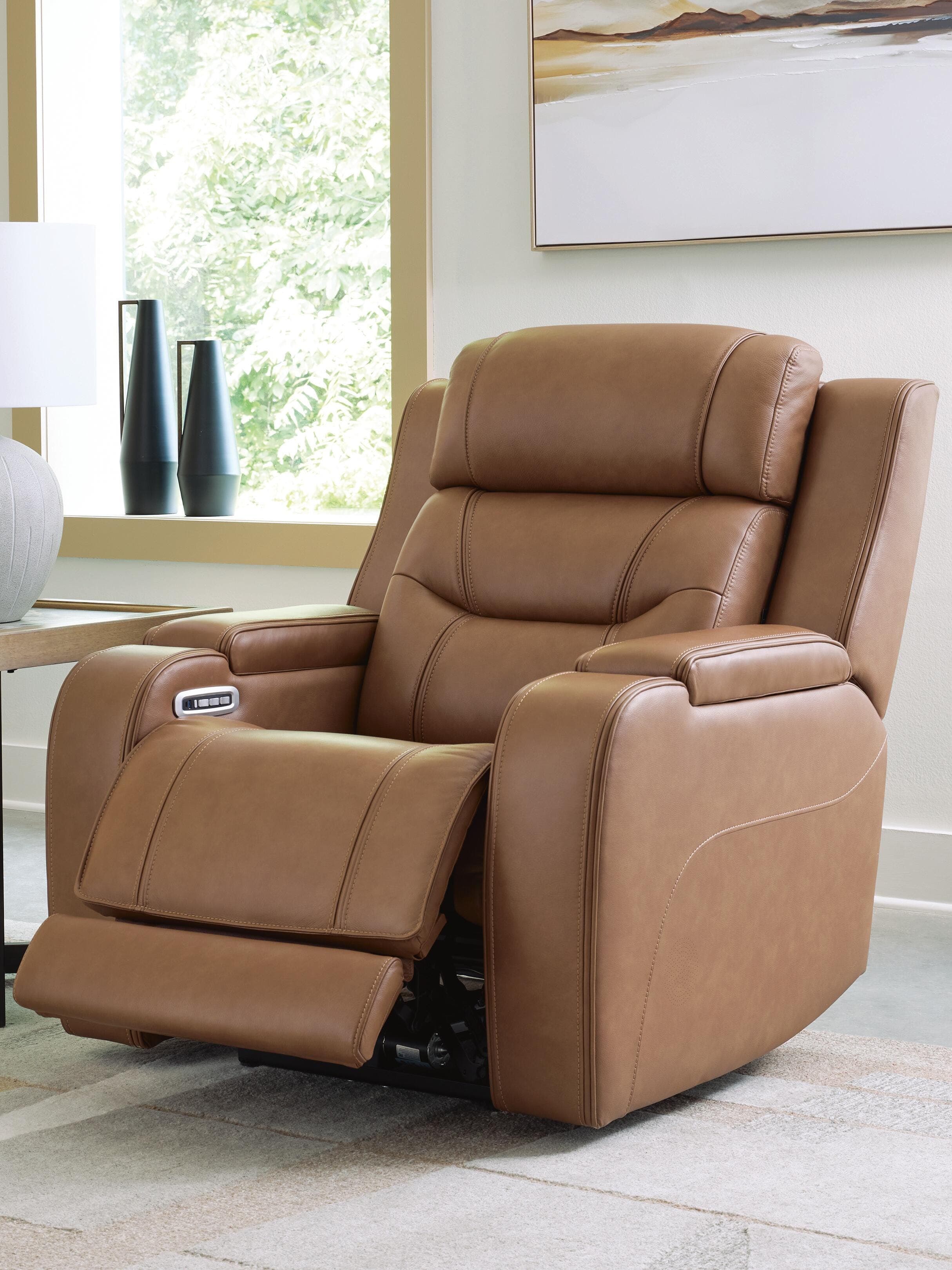 Dreamer Power Recliner with Audio Seating — Brown/Beige — view 6
