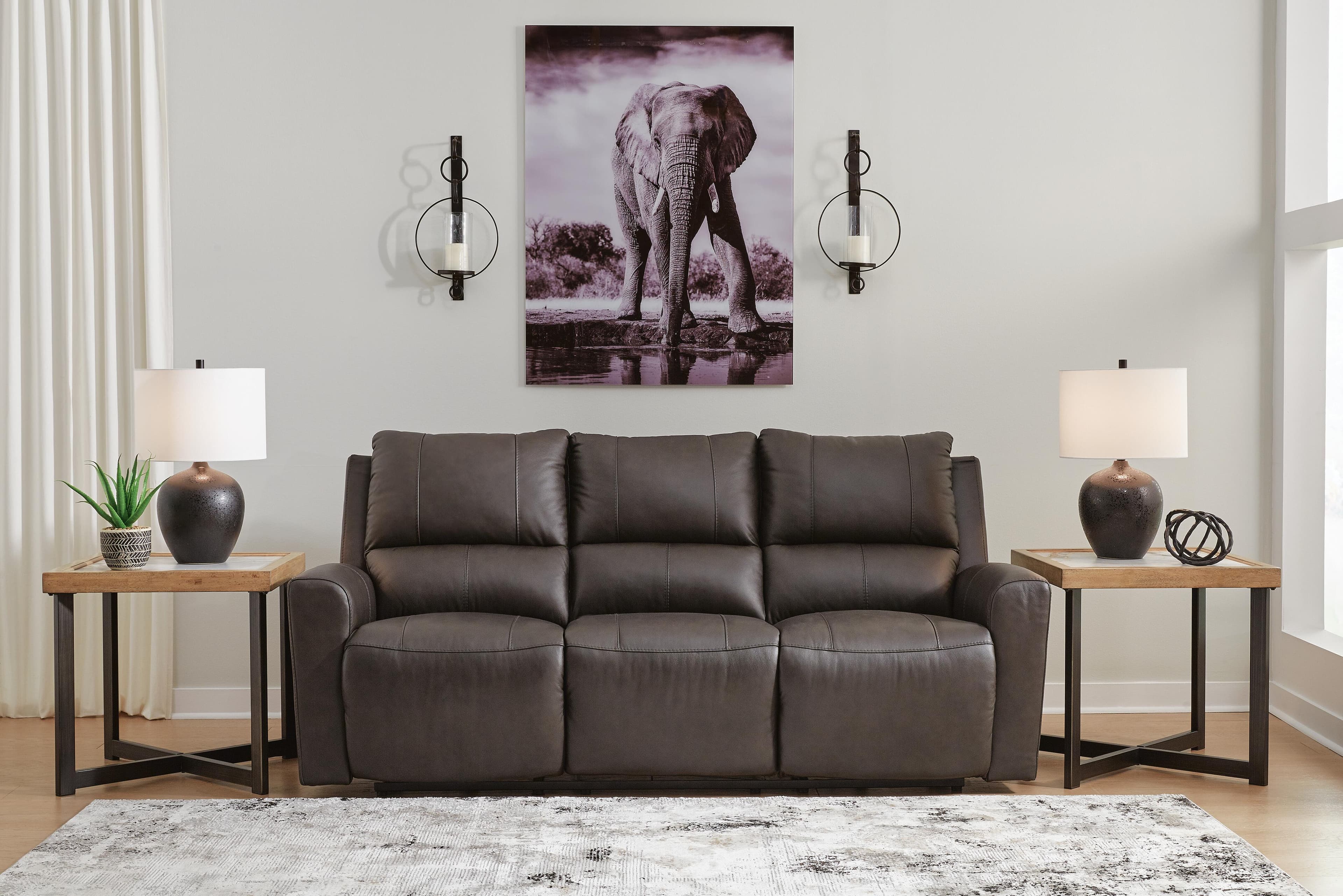 Boxmere Power Reclining Sofa — Black/Gray — view 2