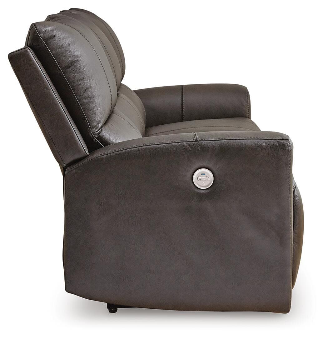 Boxmere Power Reclining Sofa — Black/Gray — view 5