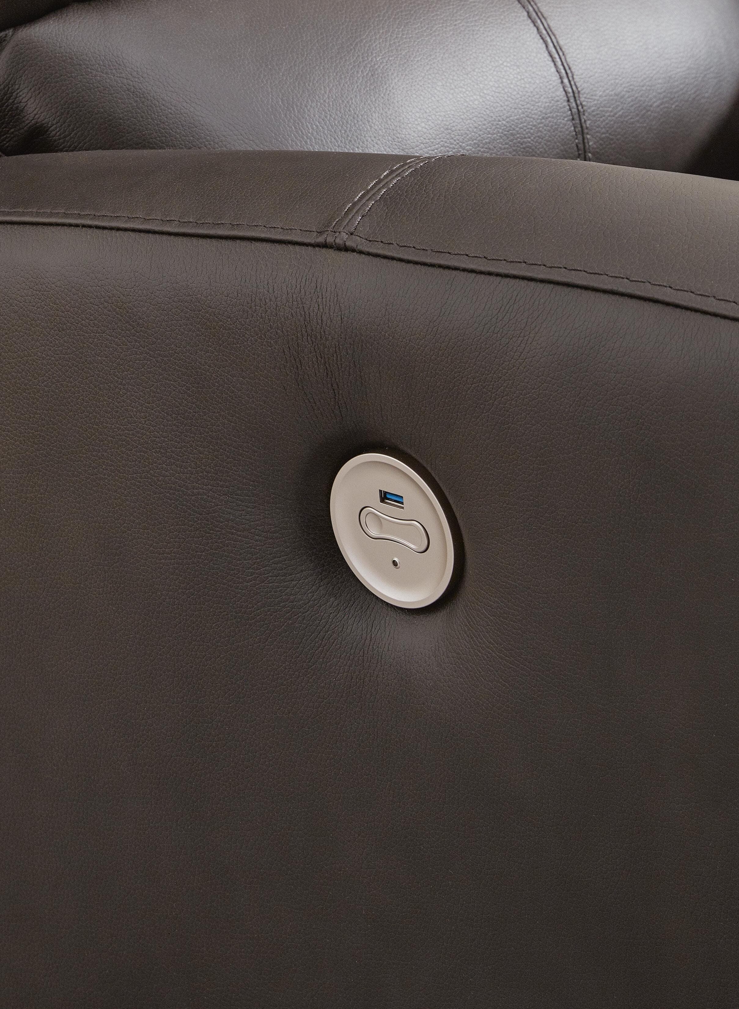 Boxmere Power Reclining Sofa — Black/Gray — view 7