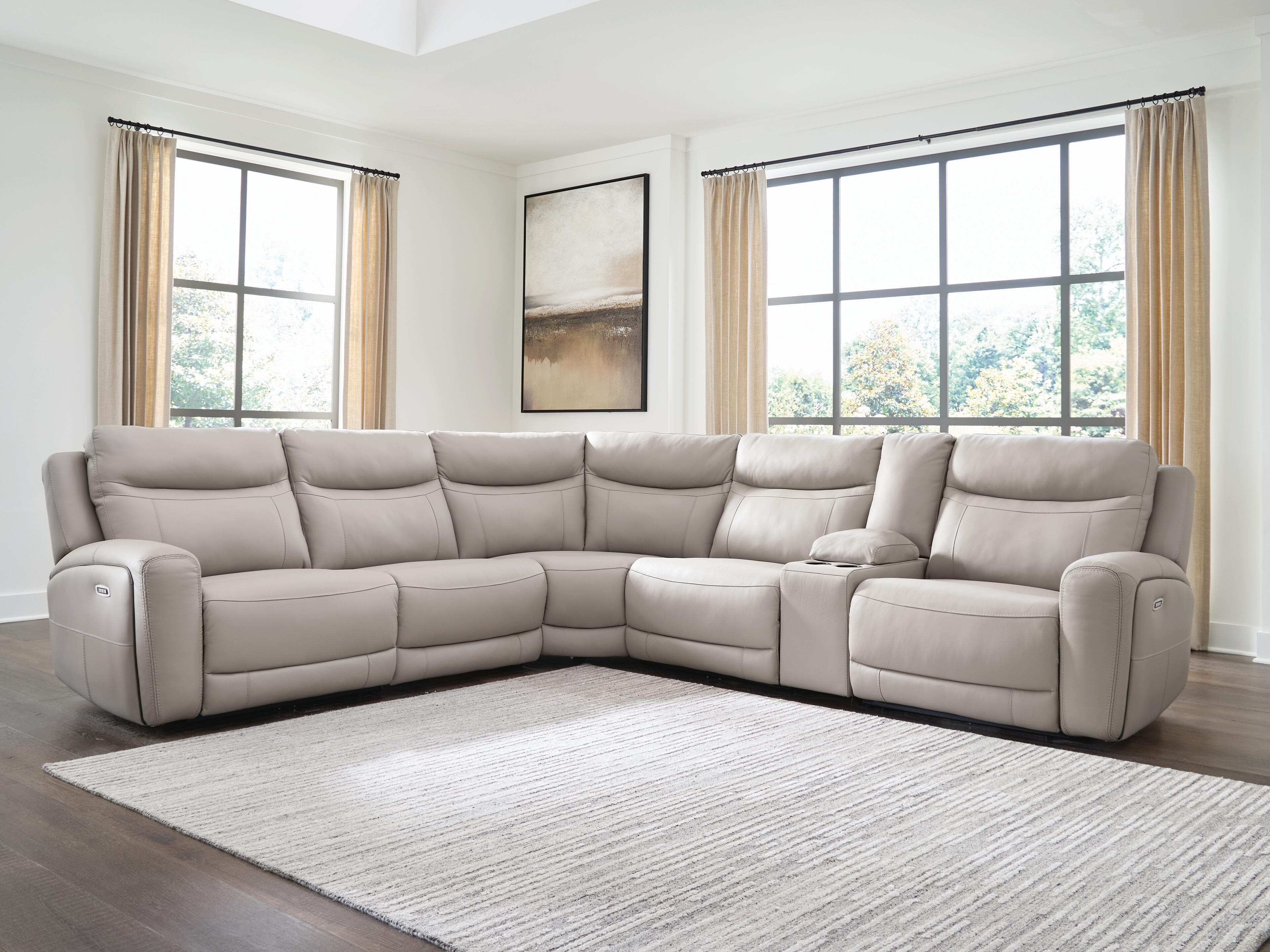 Gravier 6-Piece Power Reclining Sectional with Storage Console — Gray — view 5