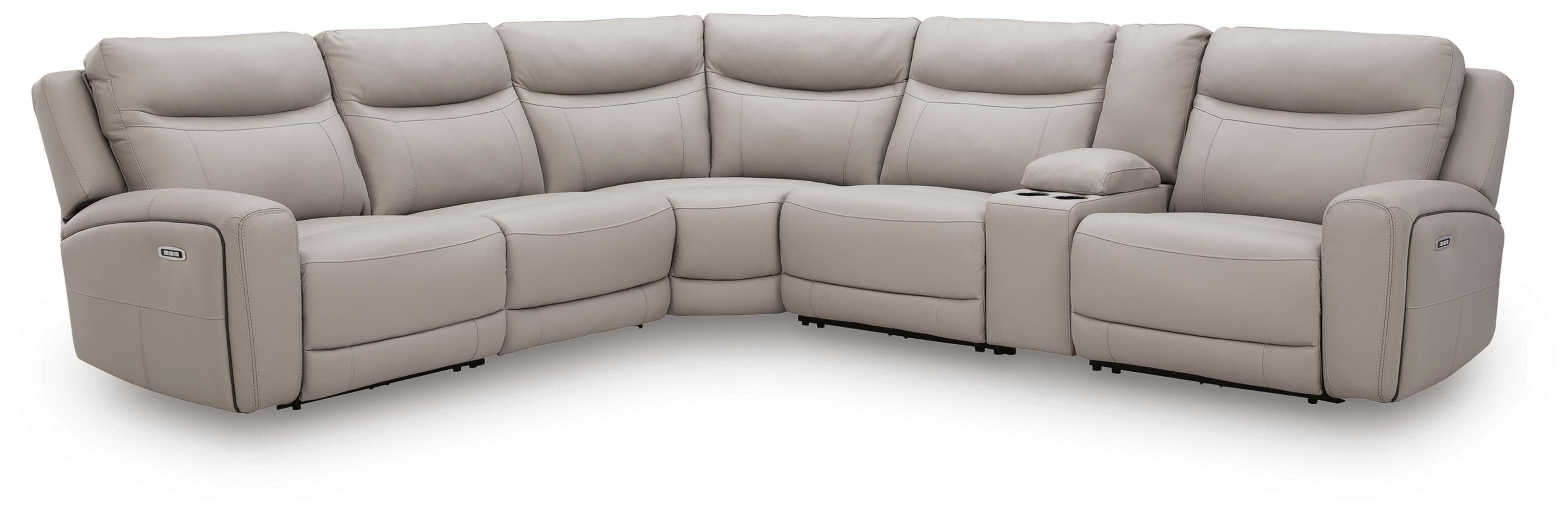 Gravier 6-Piece Power Reclining Sectional with Storage Console — Gray — view 3