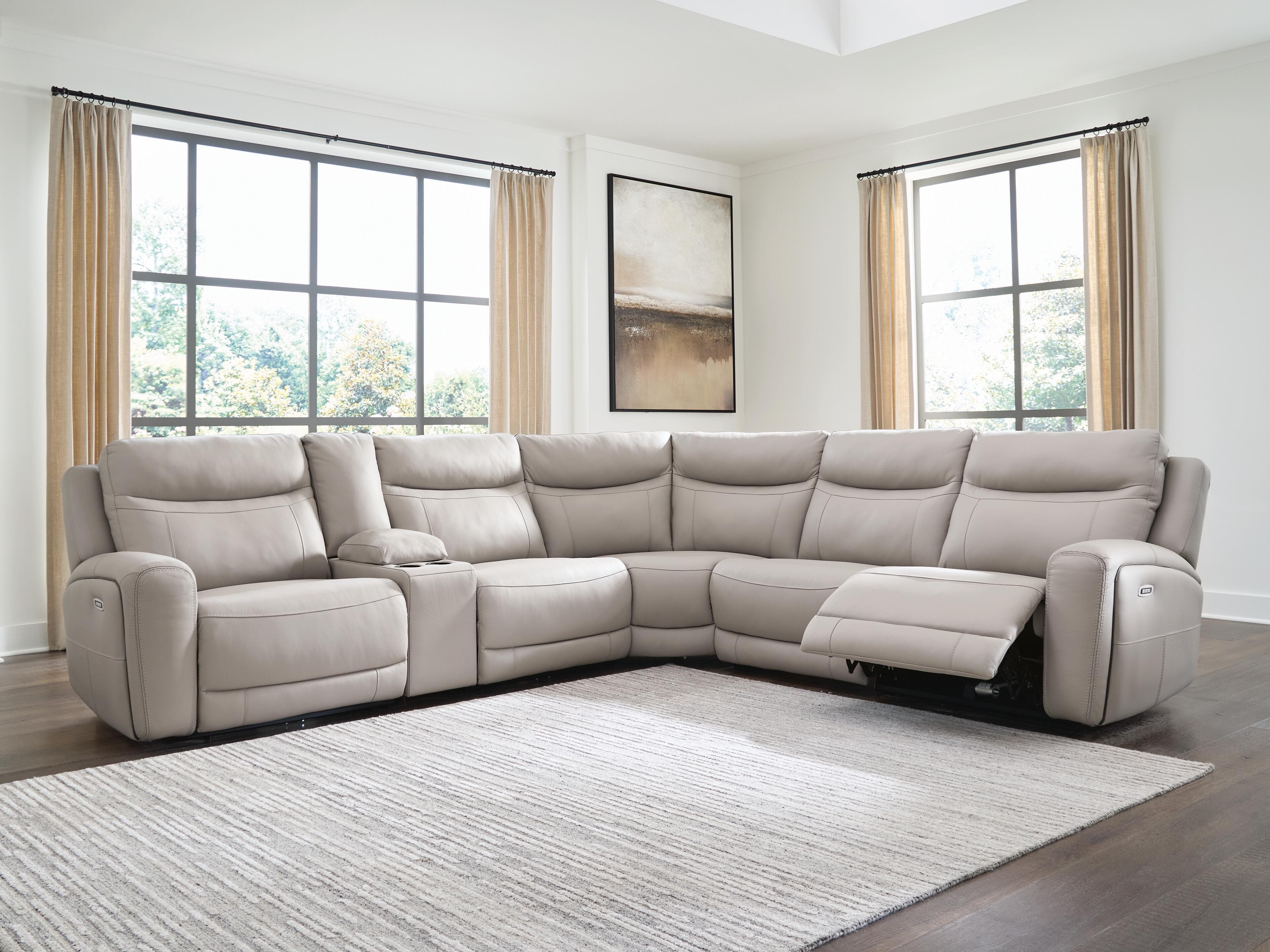 Gravier 6-Piece Power Reclining Sectional with Storage Console — Gray — view 4